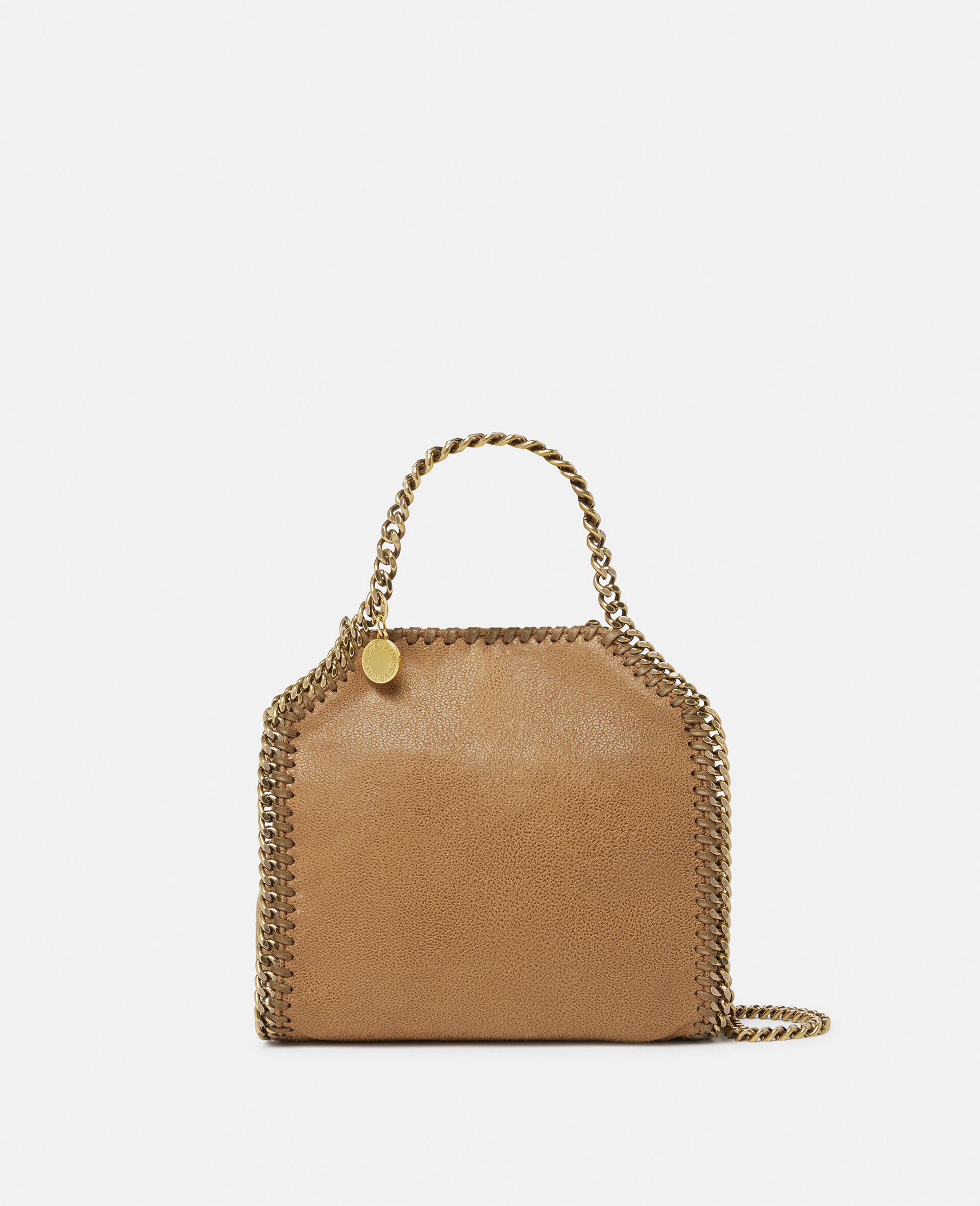 Falabella Tiny Tote Bag-Brown-model