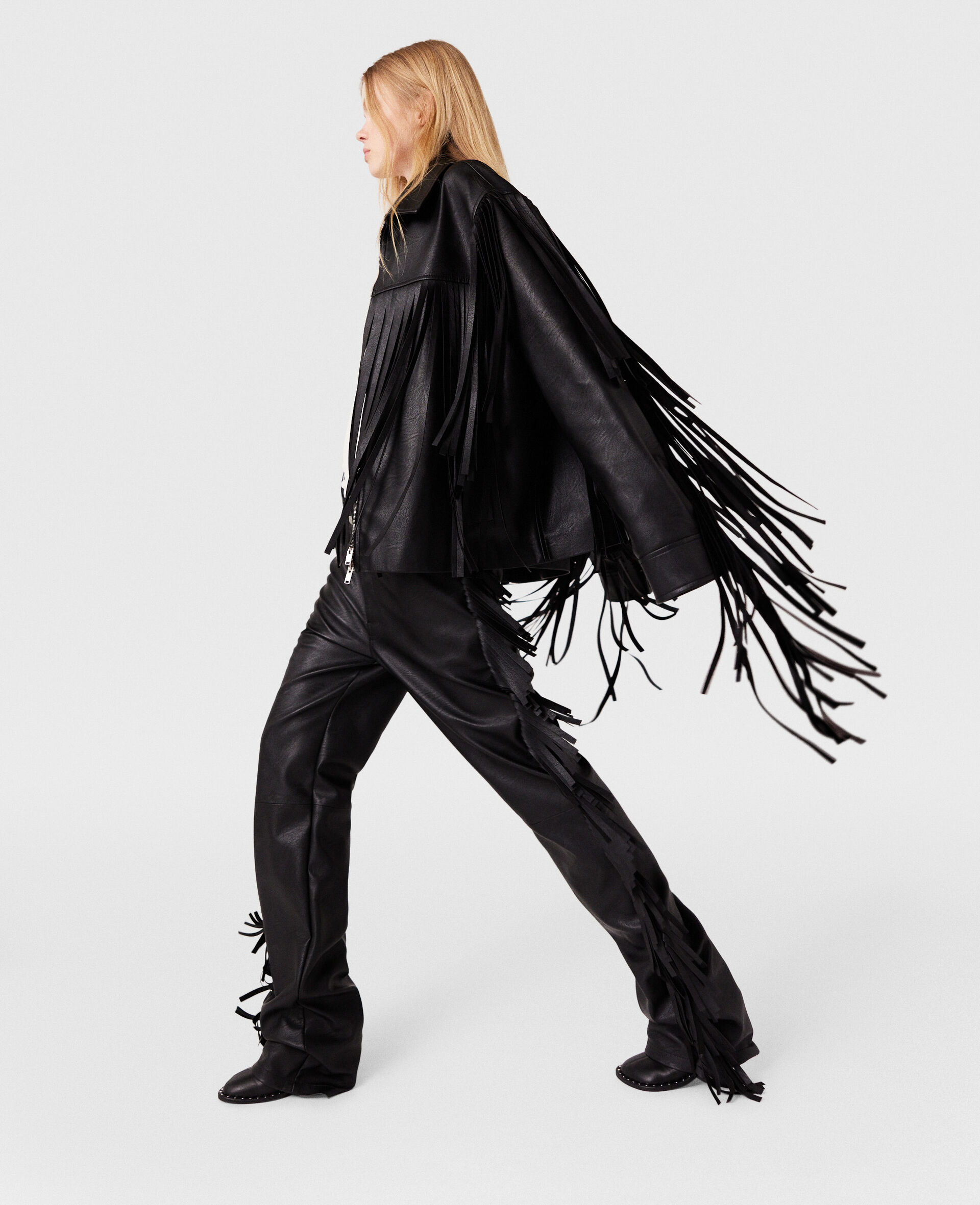 Fringe Alter Mat Trousers-Black-model