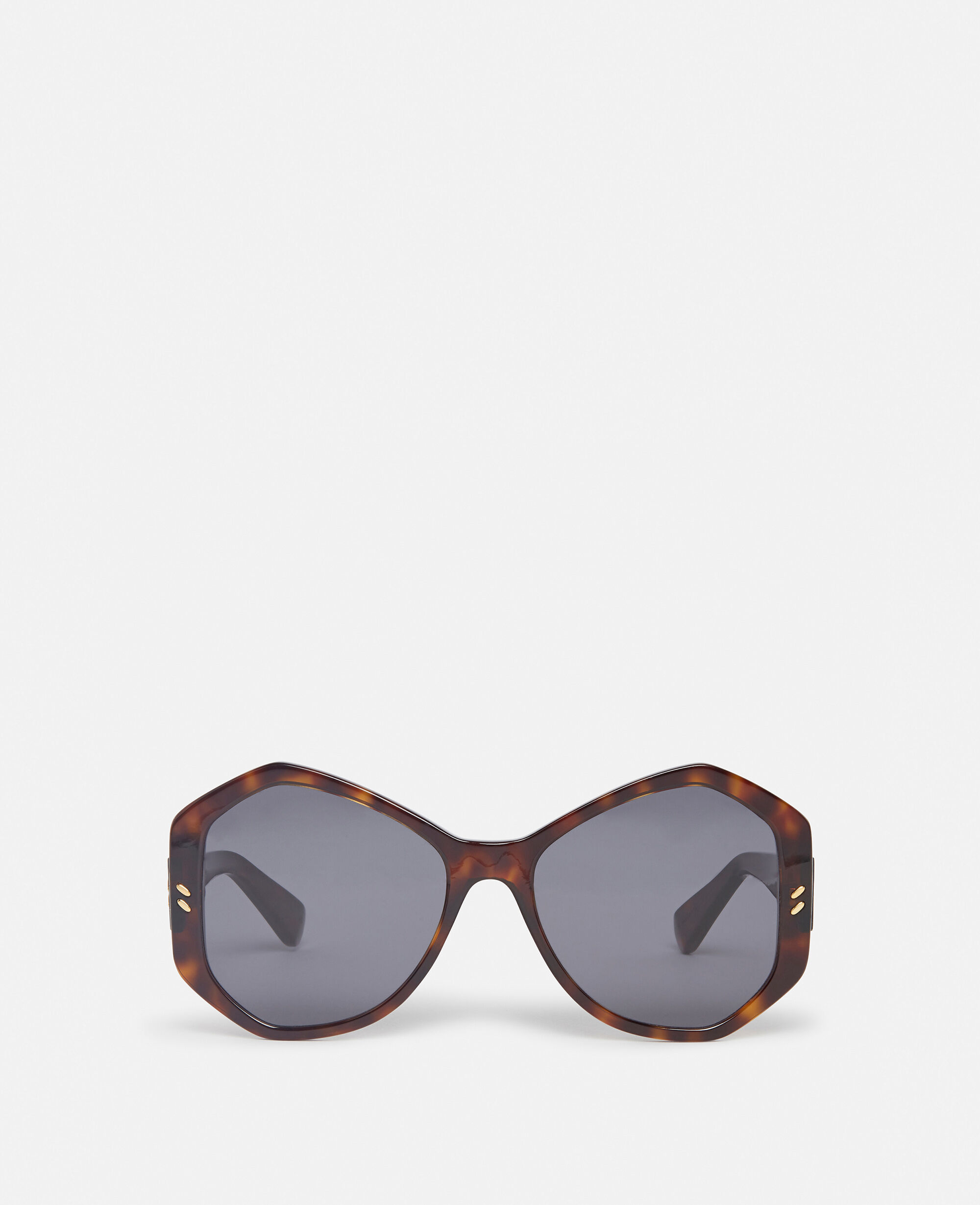 Brown discount hexagon sunglasses