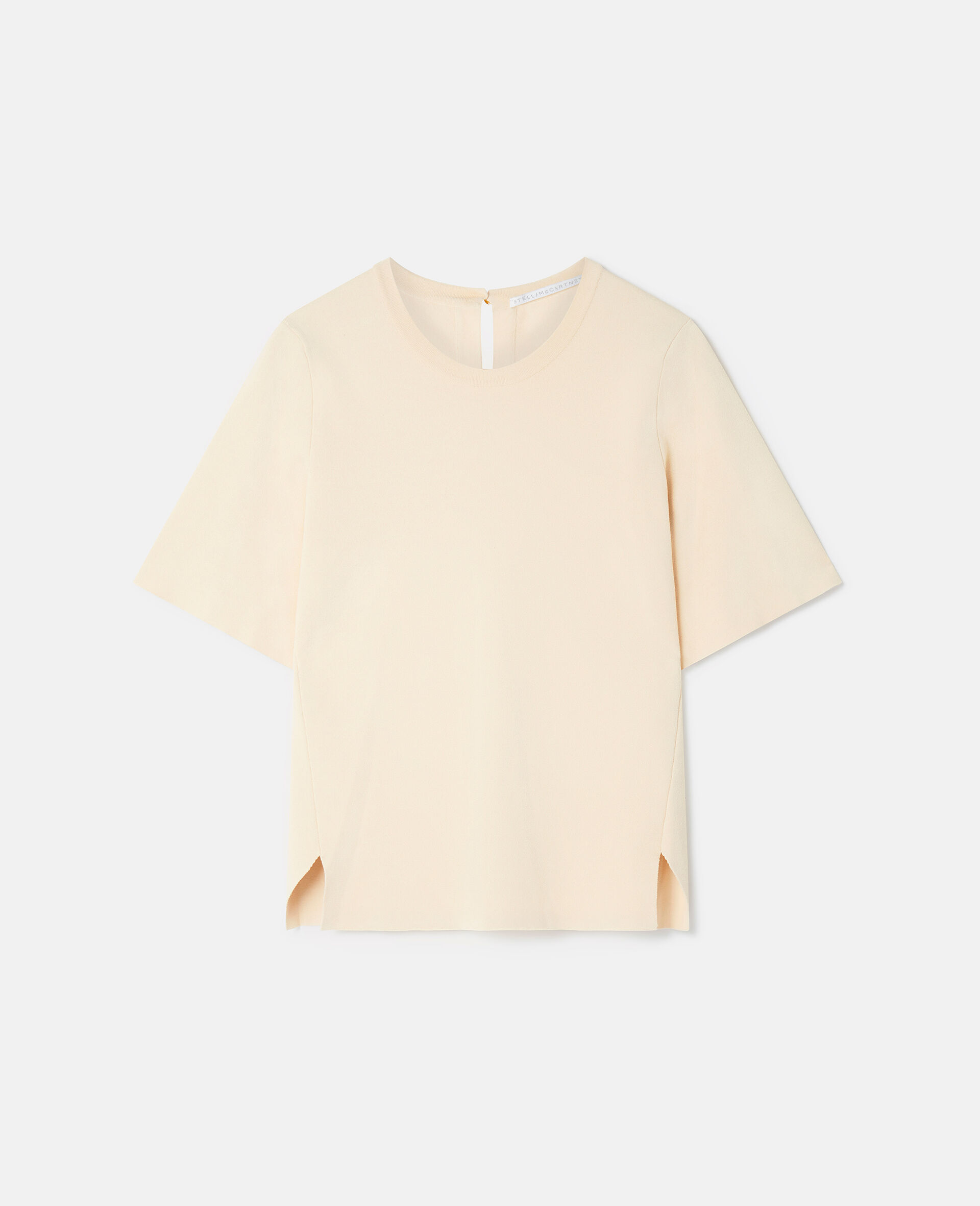 박시 쇼트 슬리브 티셔츠-Cream-large image number 0