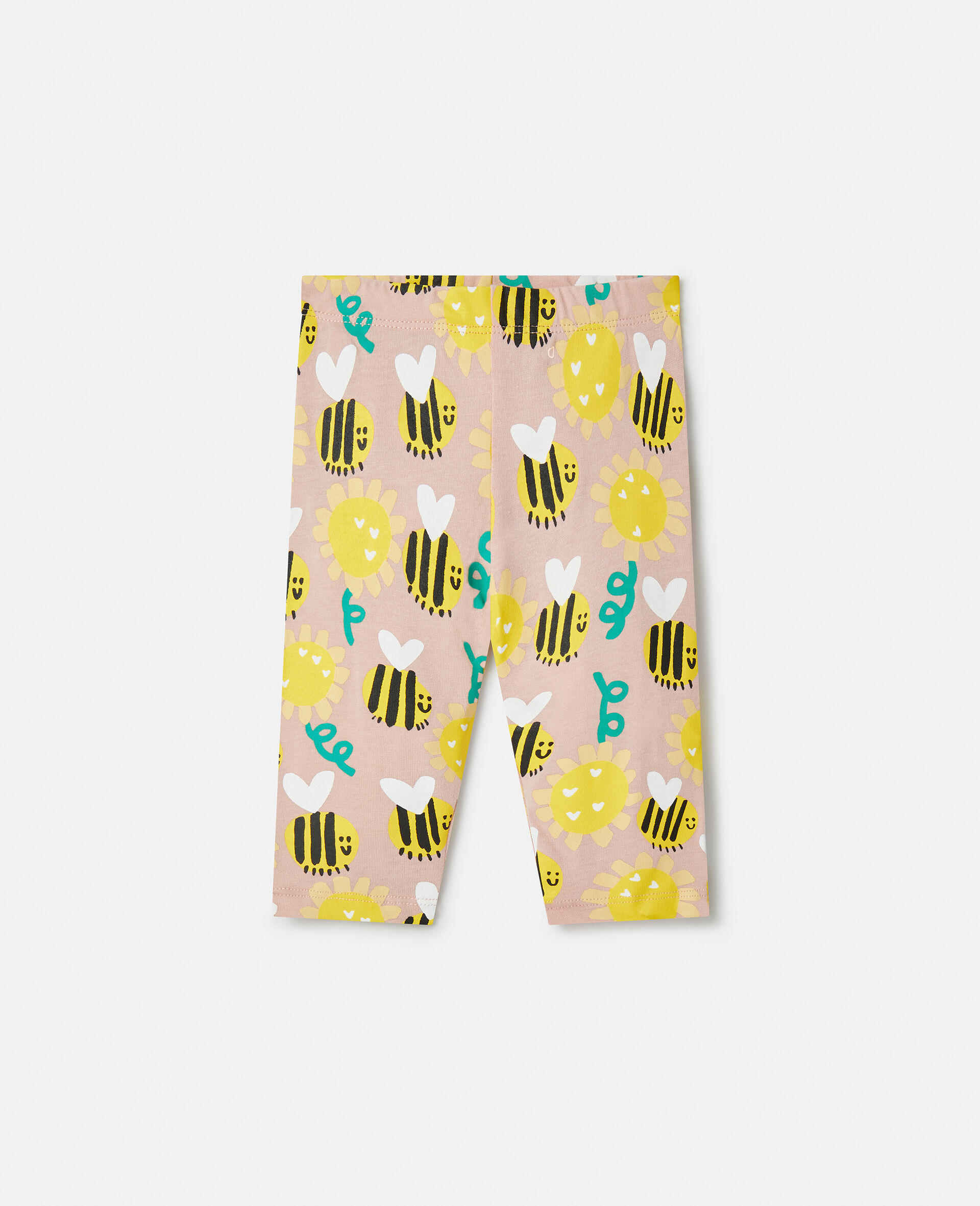 Bumblebee Sunflower Print Leggings-Multicolour-large image number 0