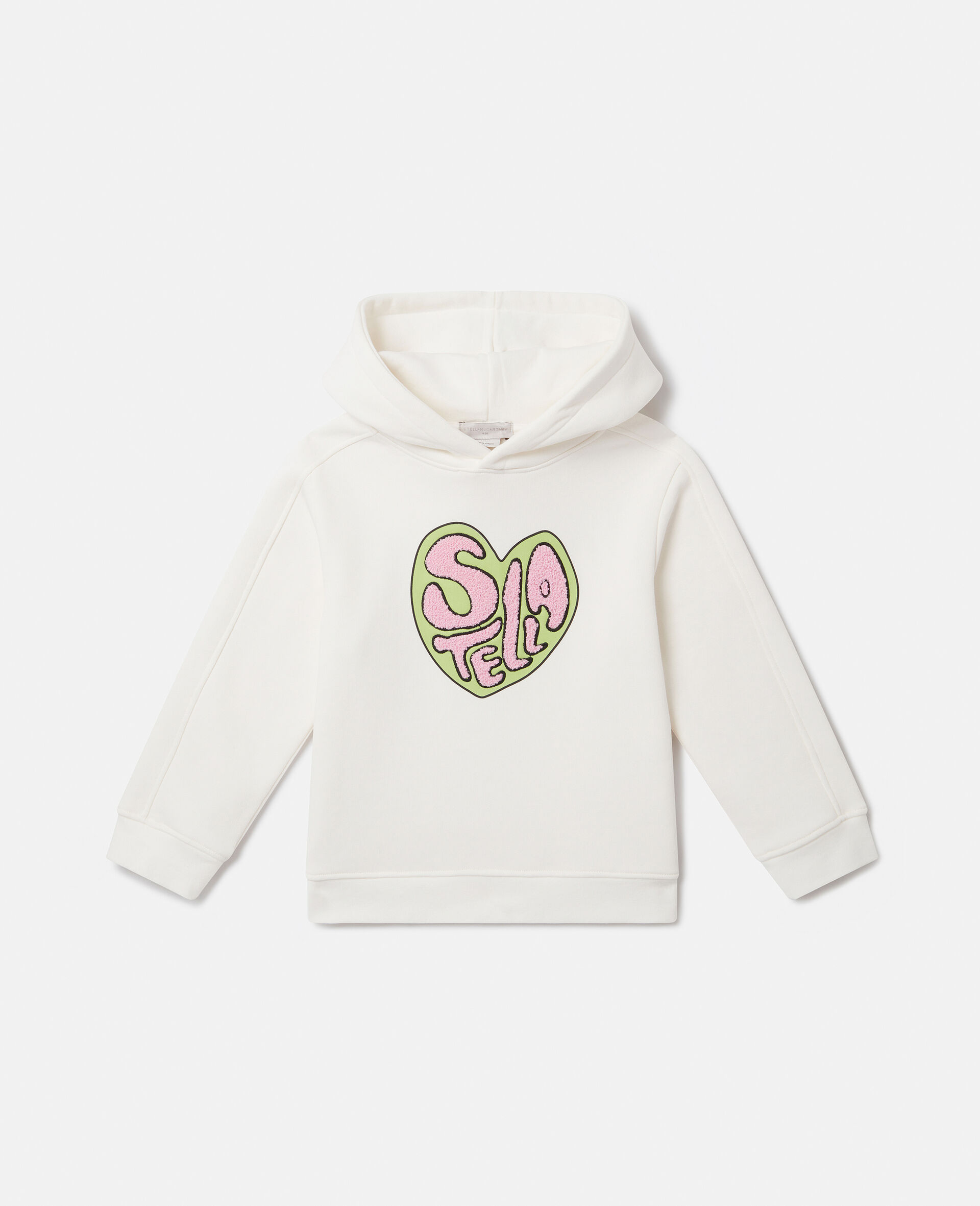 Stella Graphic Appliqué Hoodie-White-model