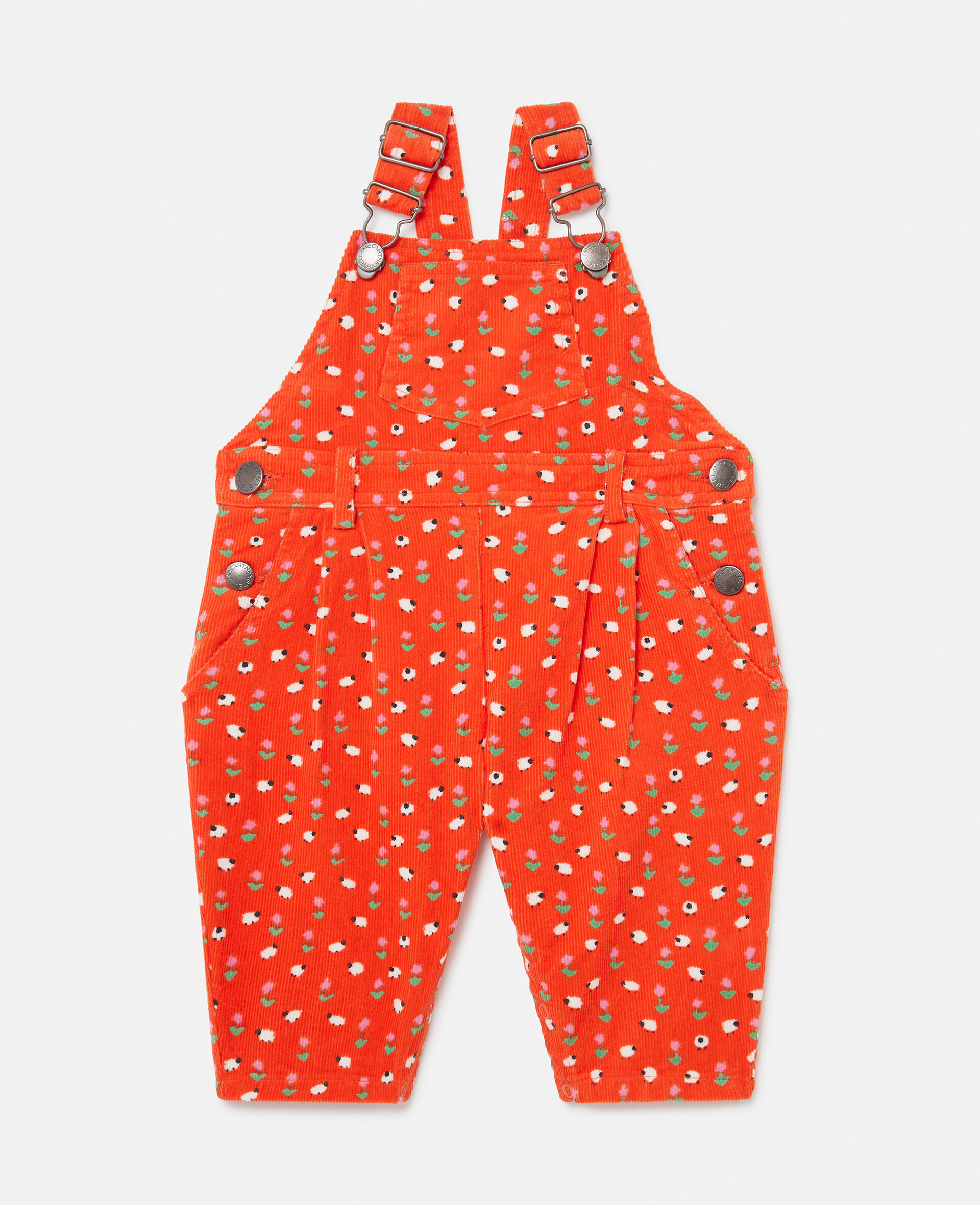 Floral Pattern Overalls-Red-large image number 0