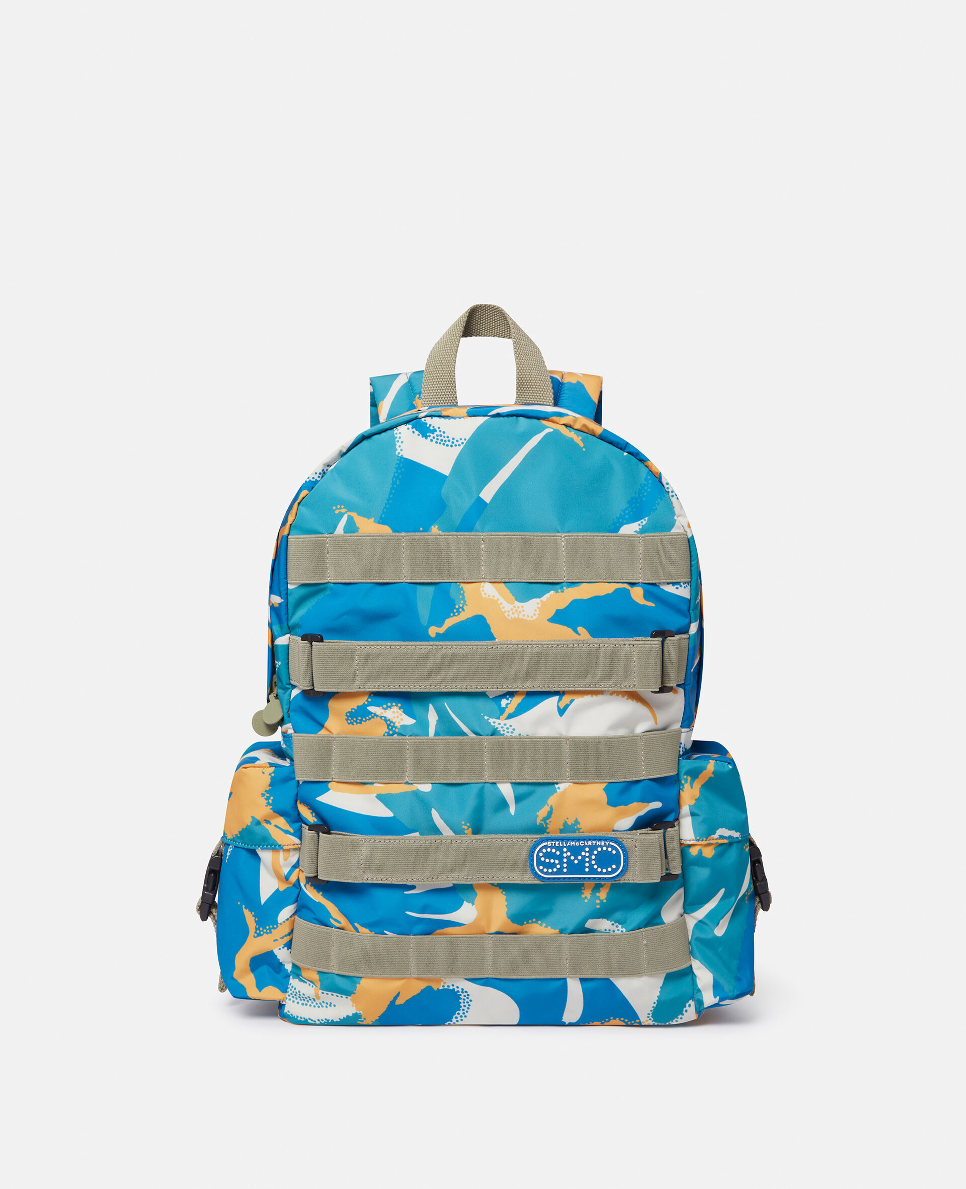 Camouflage Pattern Backpack-Blue-large image number 0