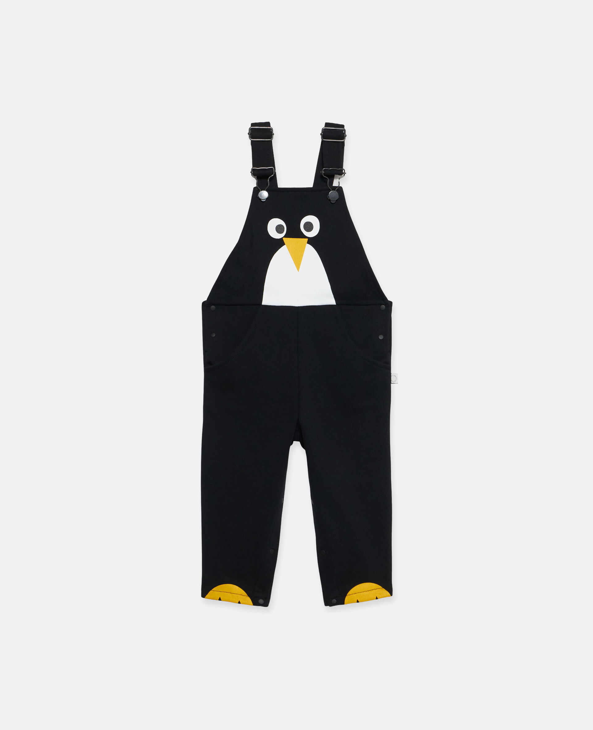 Penguin Motif Dungarees-Black-large image number 0