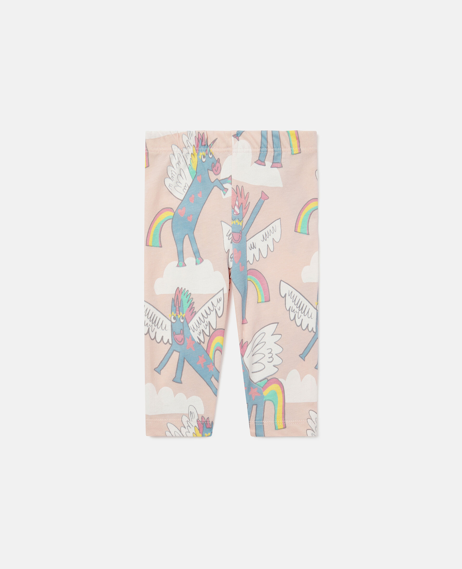 Leggings mit Regenbogen und Einhorn Print-Blau-large image number 0