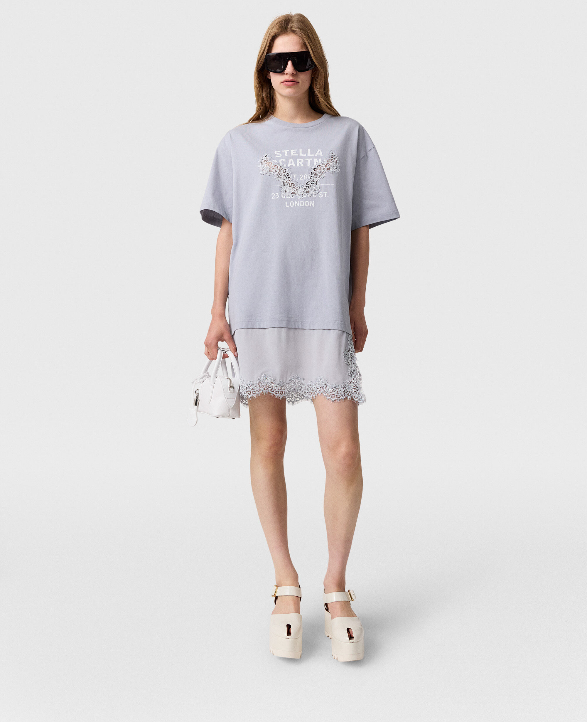 ◆完売前に◆【Stella McCartney】半袖 ベルテッド ミディドレス ドレス | ミディ ミニ | デニム ベルベット レース ニット