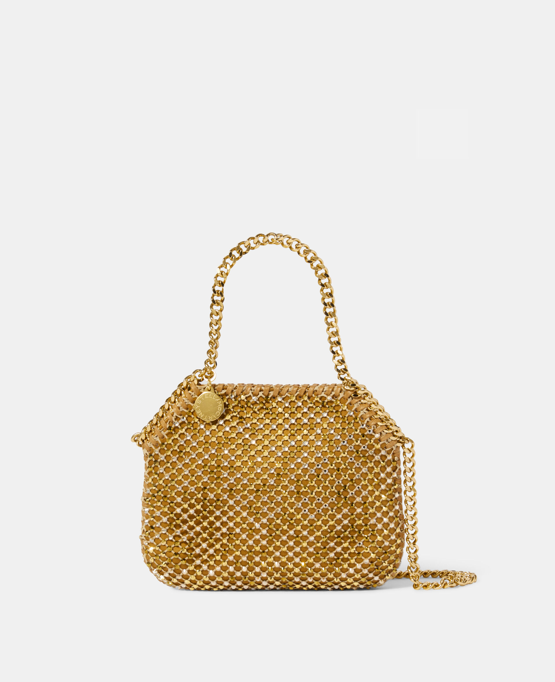 Women Gold Falabella Crystal Mesh Mini Tote Bag | Stella McCartney PL
