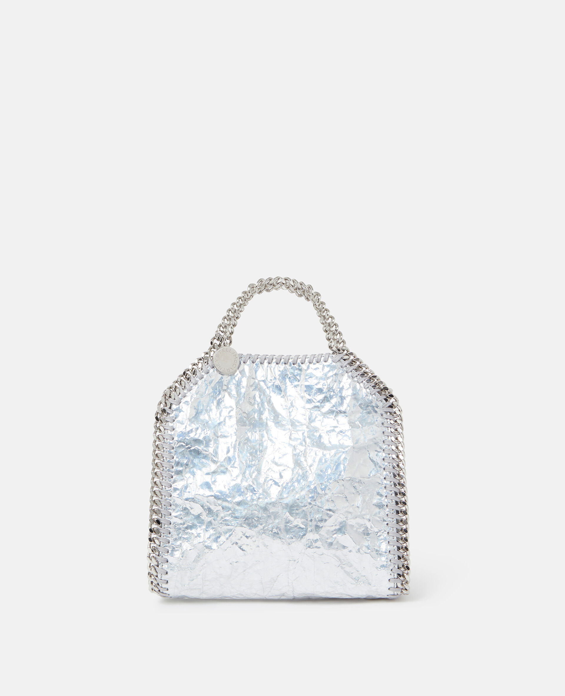 Limited Edition Cracked Metallic Falabella Tiny Tote Bag -Silver-large image number 0