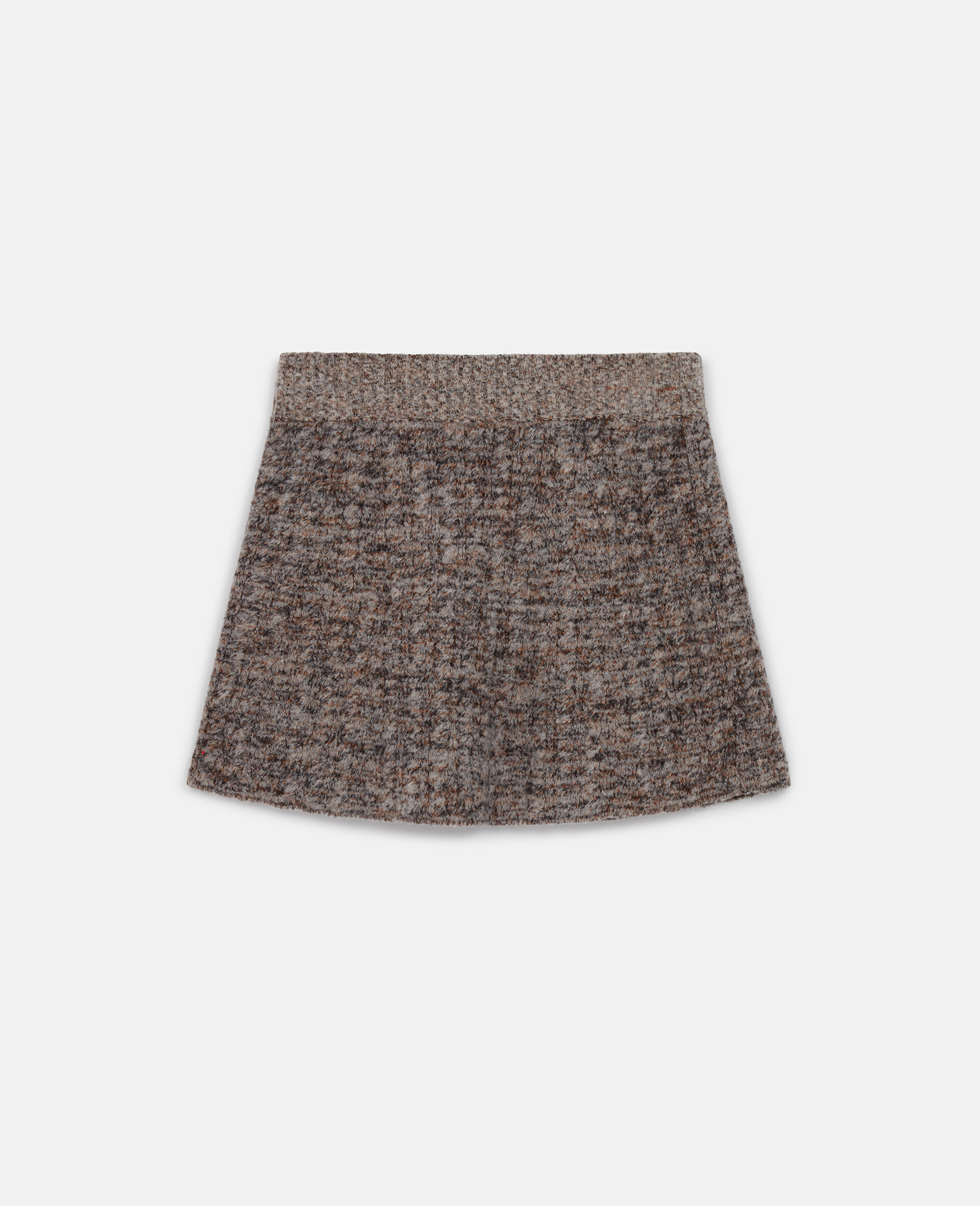 Mini jupe en maille epaisse cotelee-Gris-large image number 0