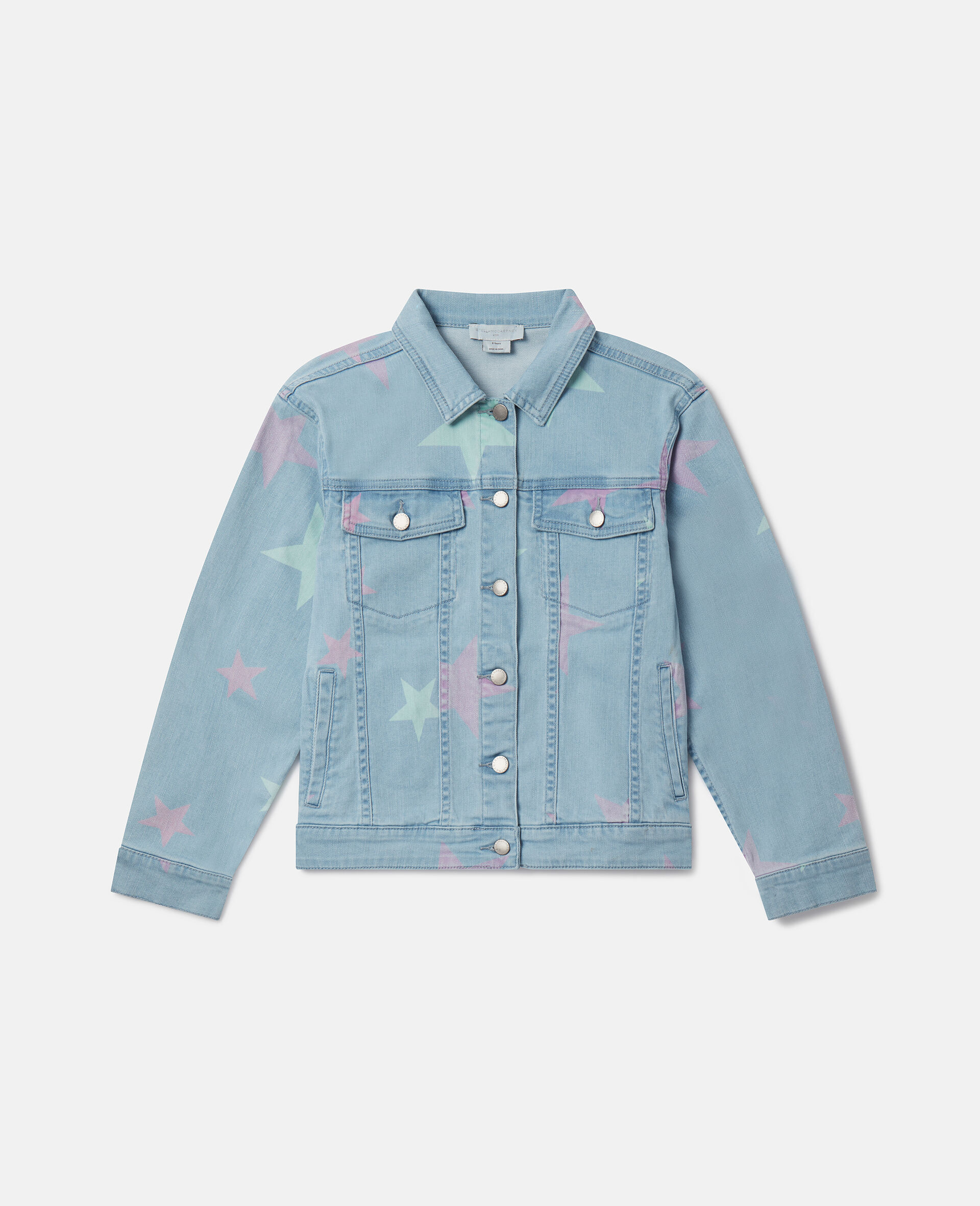 Stella Star Print Denim Jacket-Blue-large image number 0