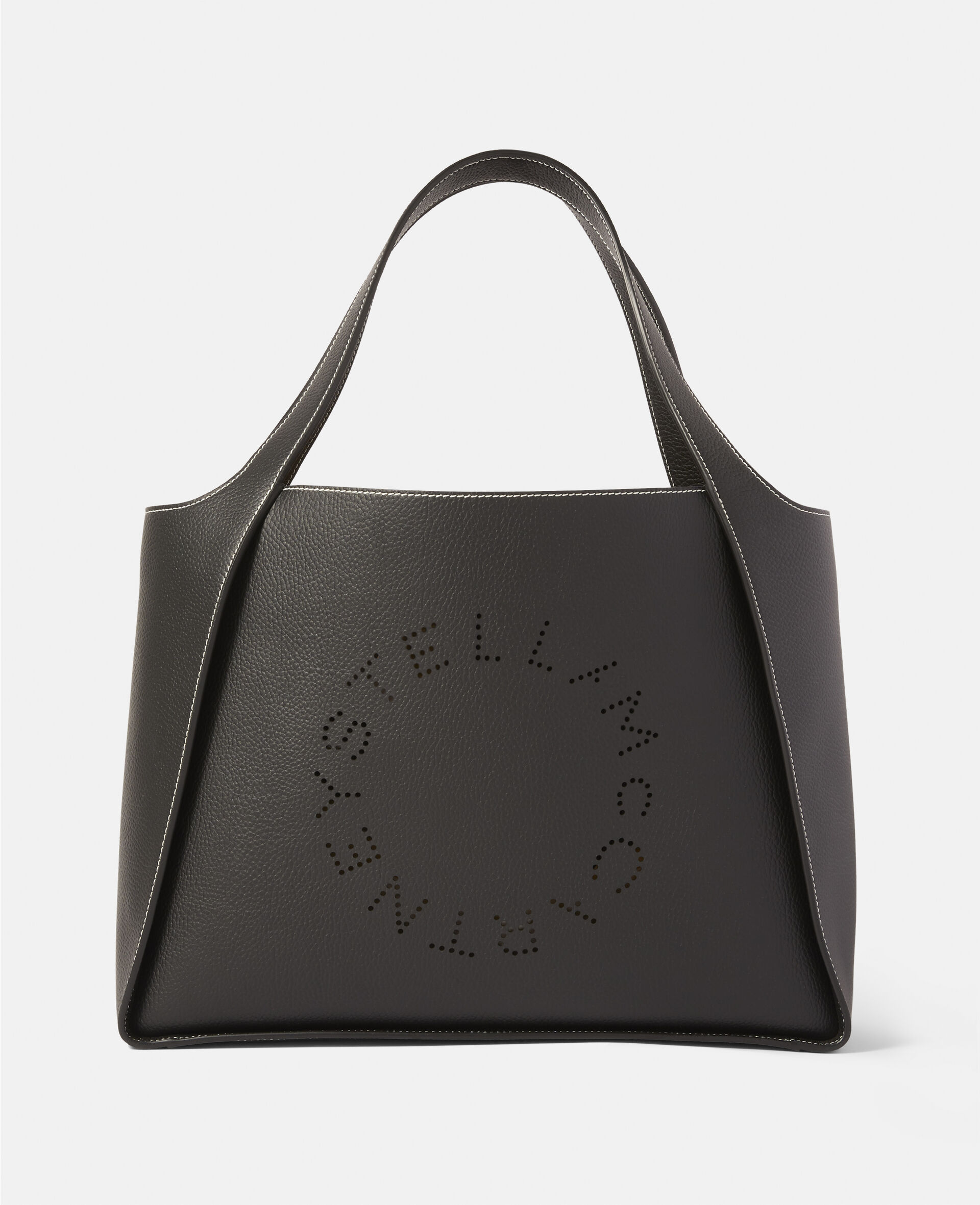 Logo Grainy Alter Mat Tote Bag-Black-model