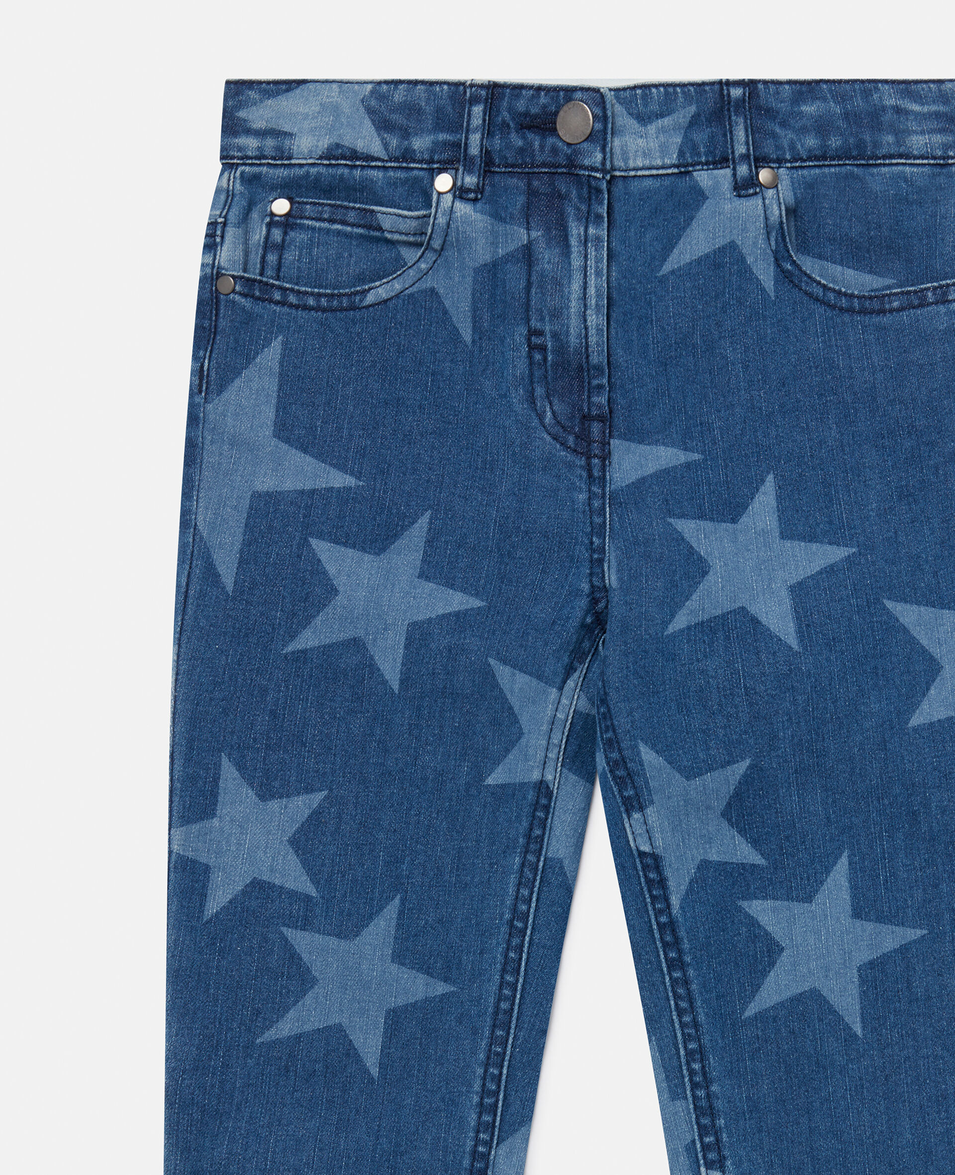 Skinny Jeans mit Stern Print-Blau-large image number 0