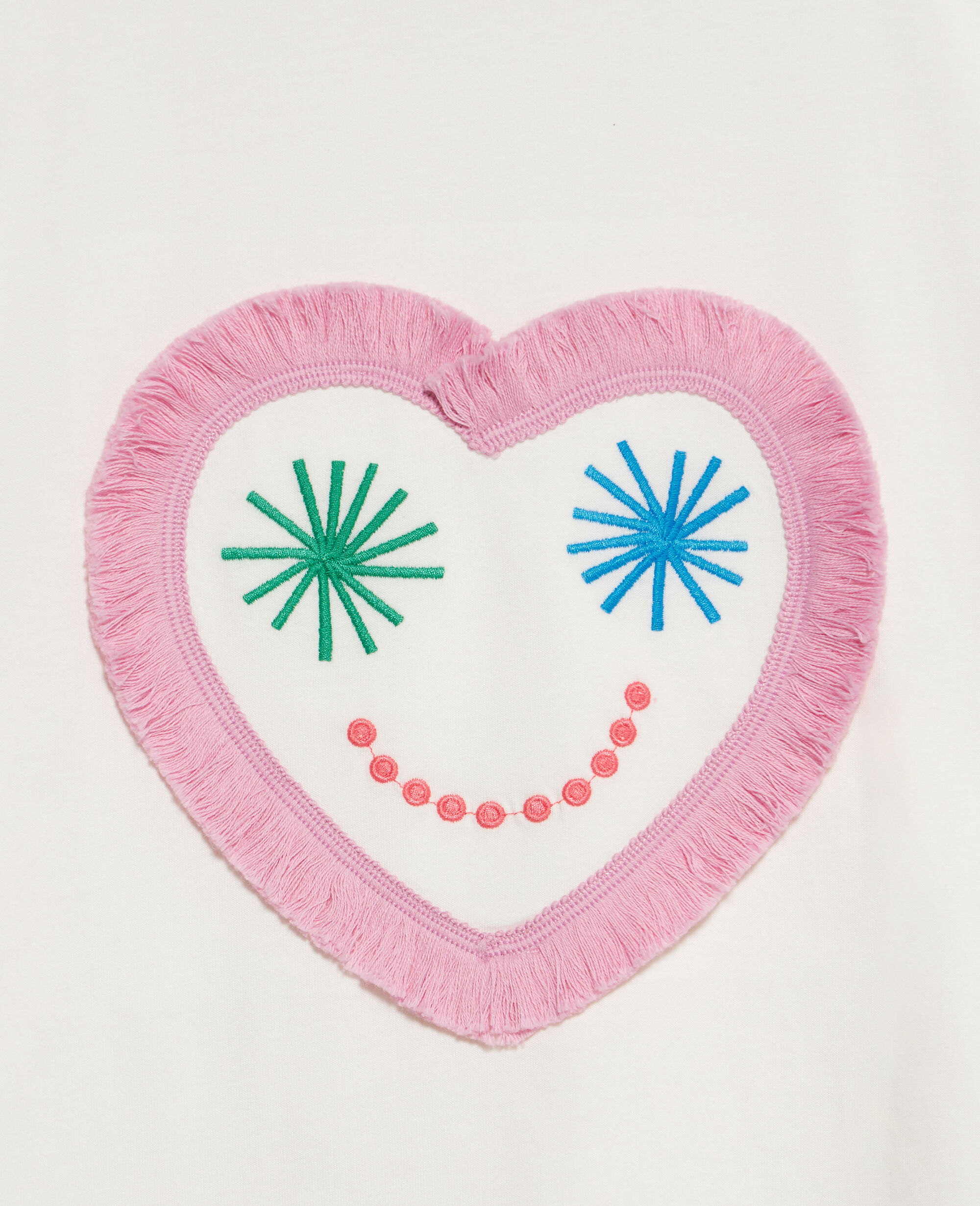 Stella McCartney Kids heart-print round-neck T-shirt - White