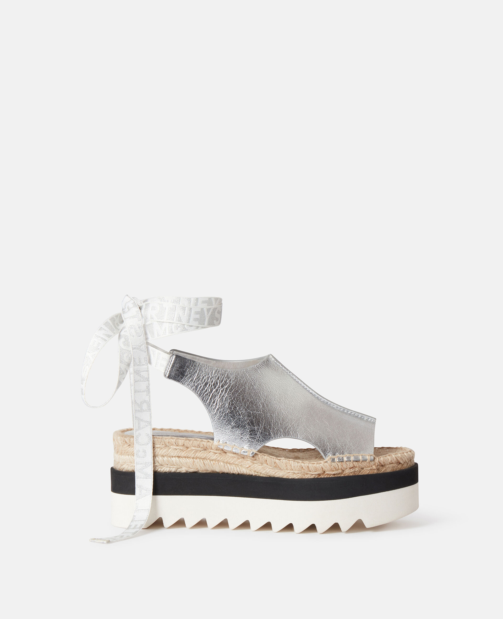 Espadrilles a plateforme metallisees Gaia-Silver-large image number 0