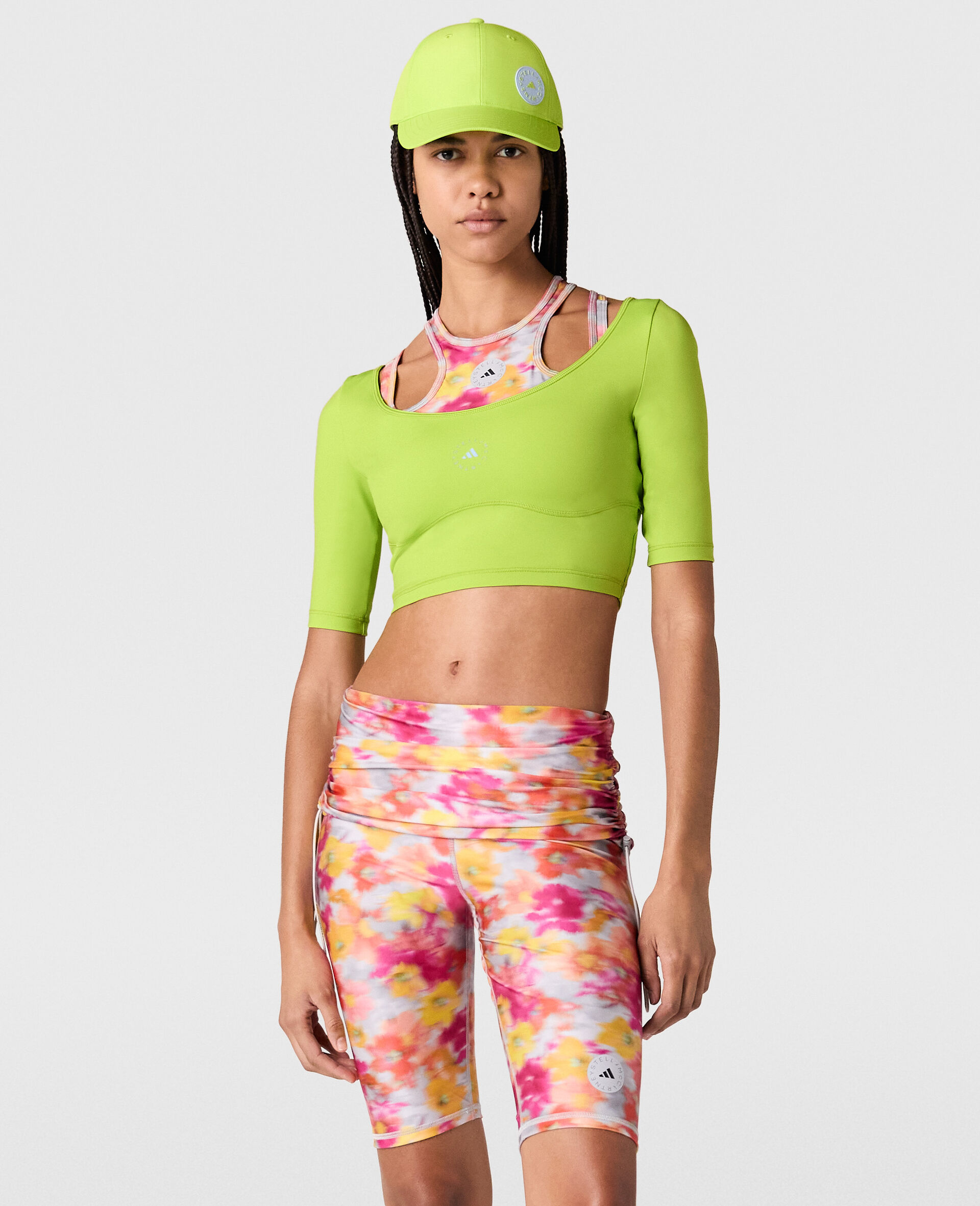 TrueCasuals Rolltop Shorts-Multicoloured-model