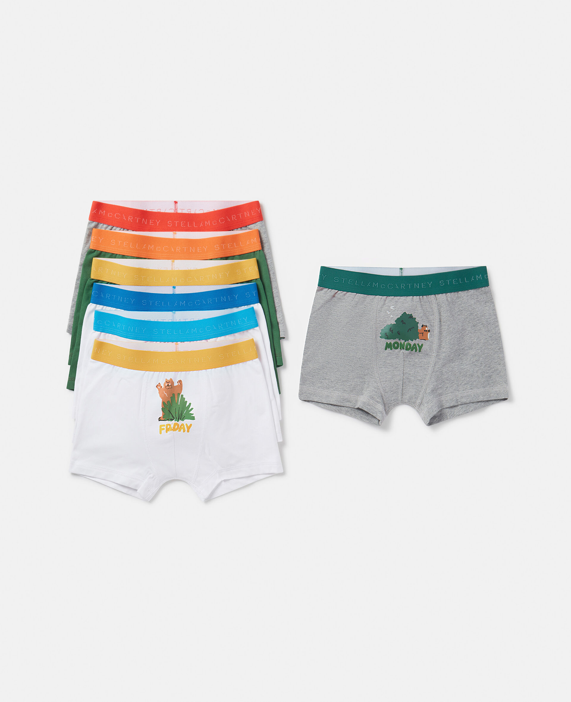 7er-Pack Boxershorts mit Wochentagen und Bären-Badge-Bunt-large image number 0