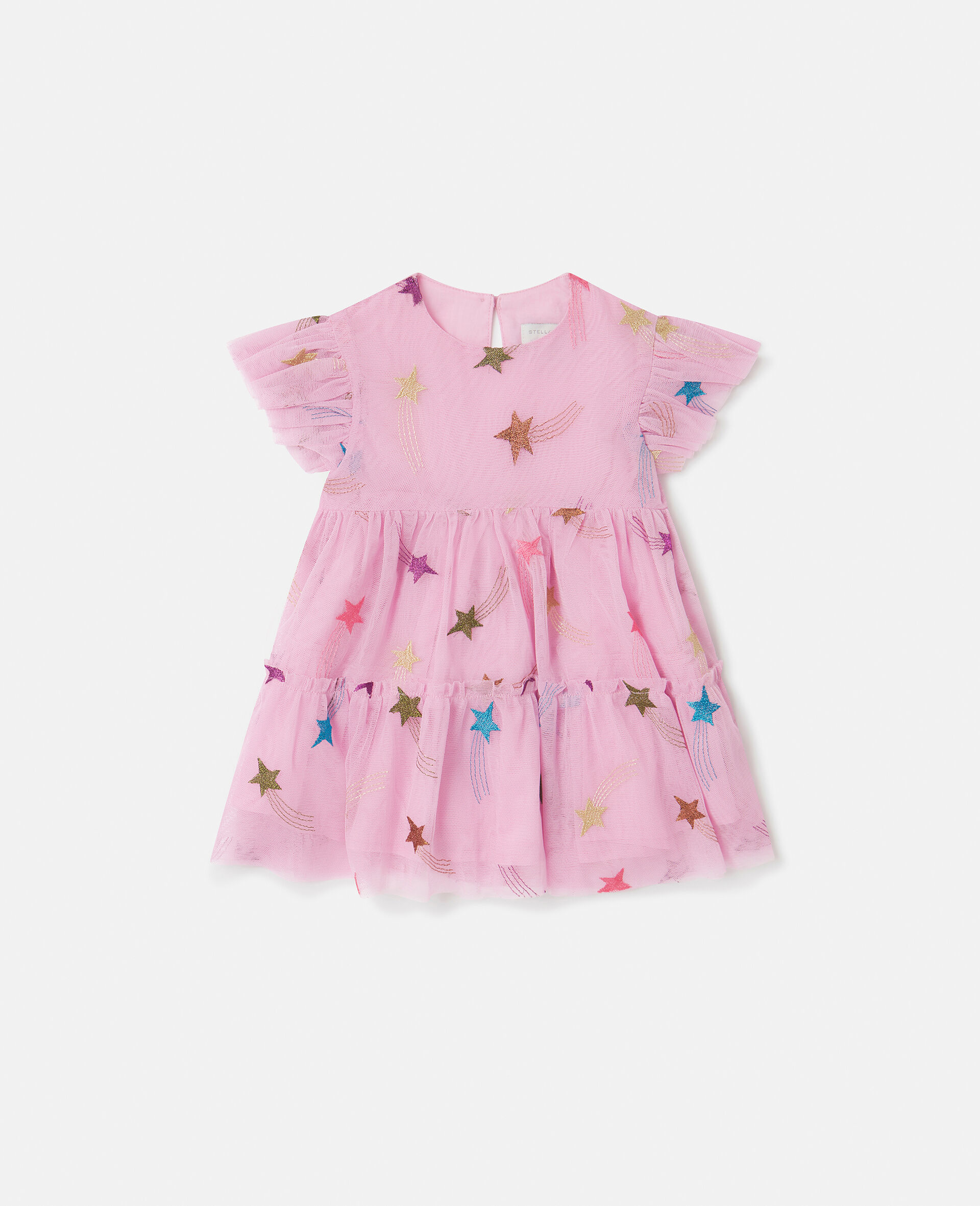 Robe avec broderie etoiles filantes -Rose-model