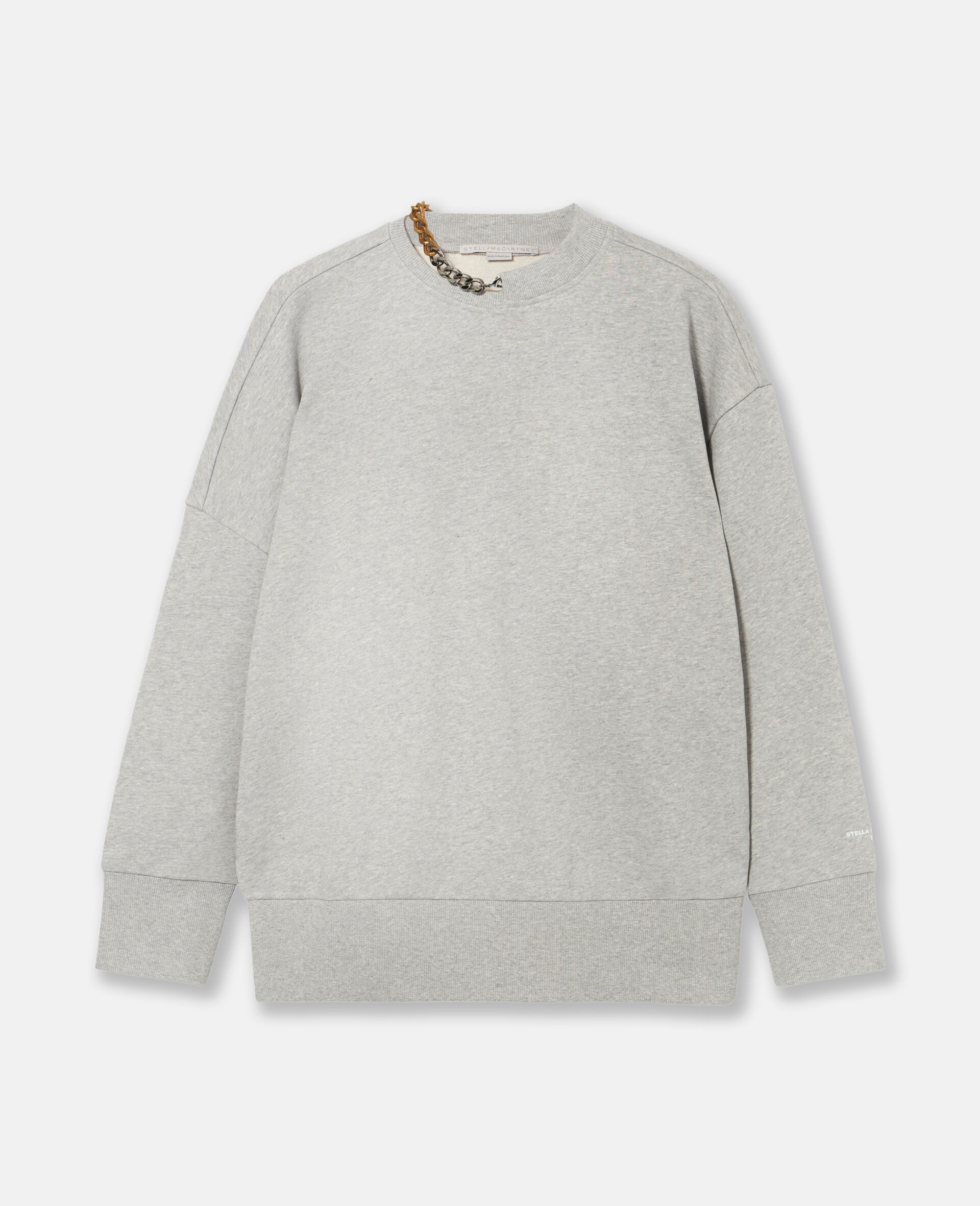 Chain-Embellished Sweatshirt-Grey-large image number 0