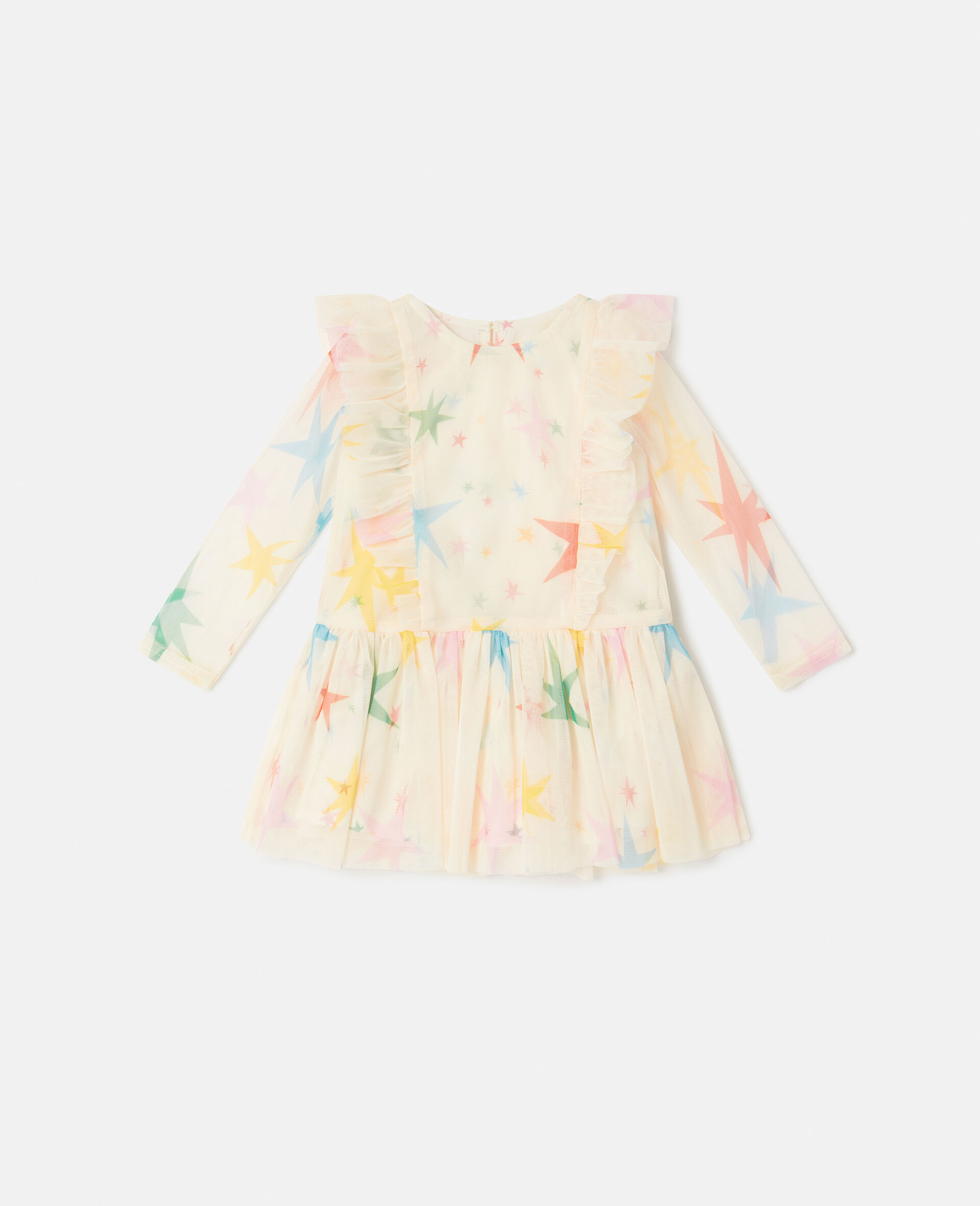 Star Pattern Frilled Tulle Dress-Multicolour-large image number 0