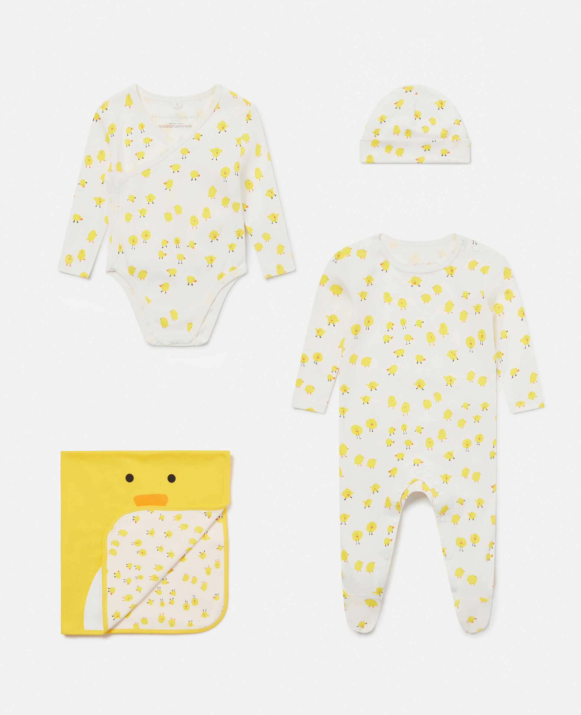 Chick Pattern Baby Gift Set-Yellow-large image number 0