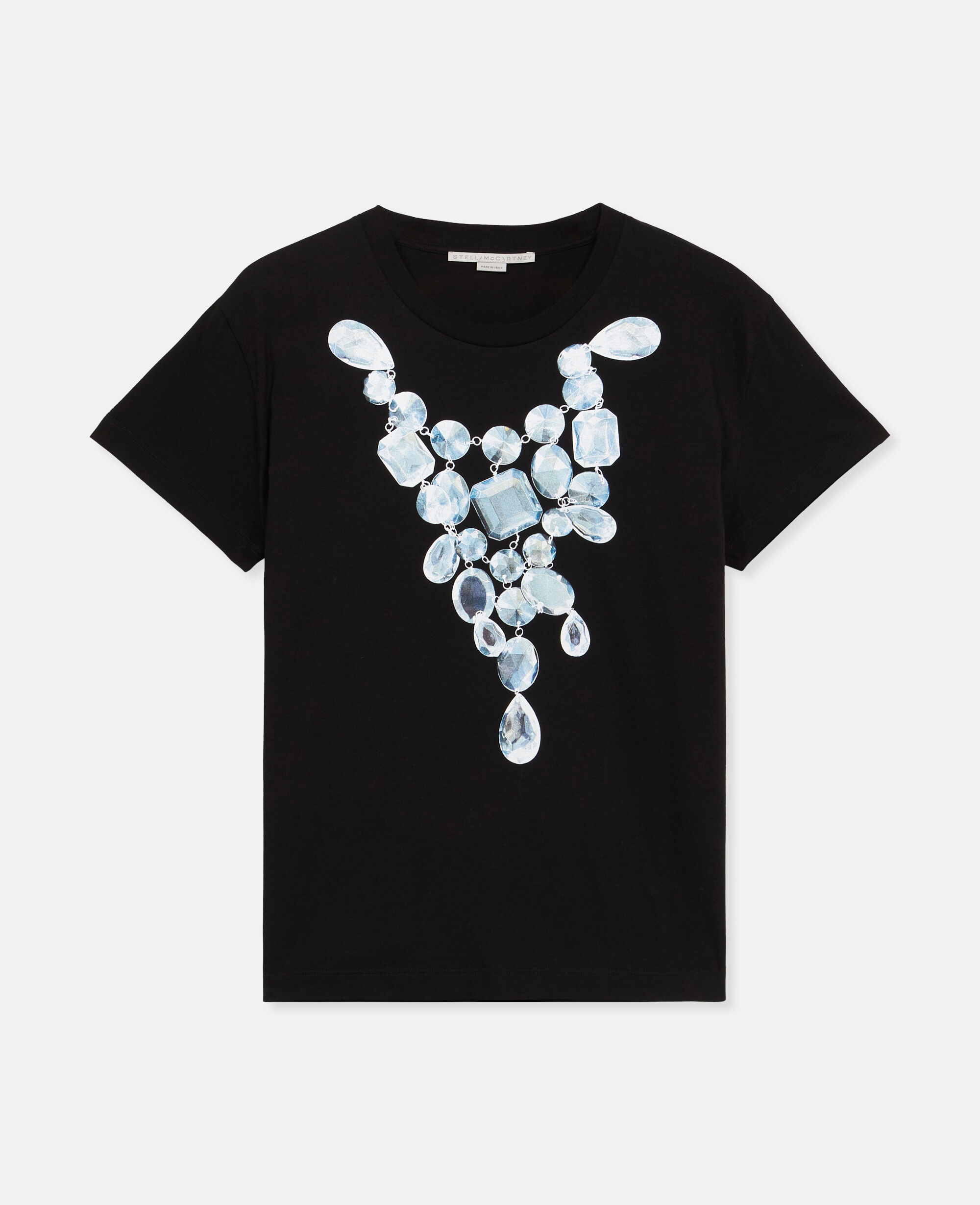 Women ミッドナイトブラック ダイヤモンドグラフィック プリントTシャツ | Stella McCartney JP