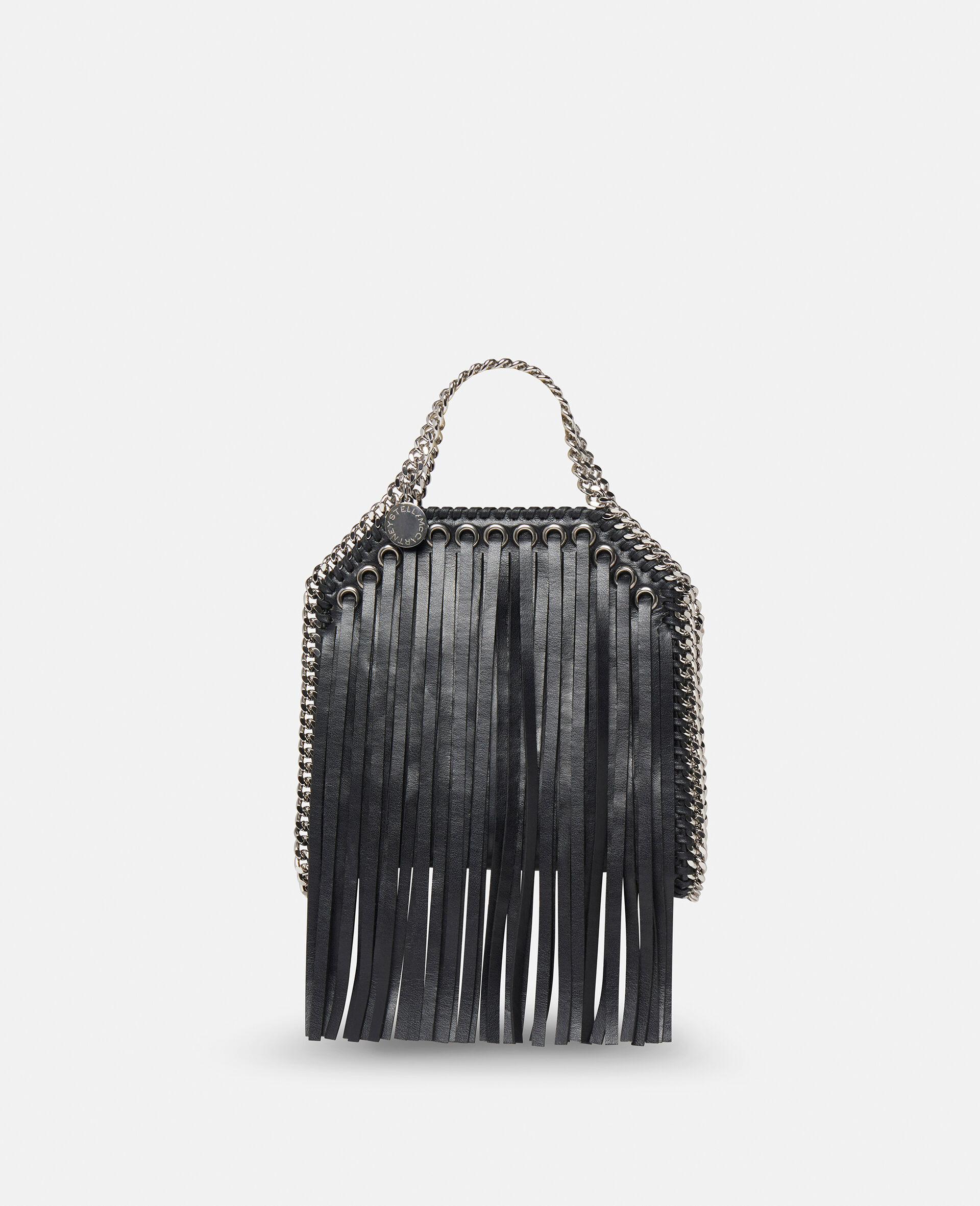 Falabella Fringed Tiny Tote Bag-Black-large image number 0