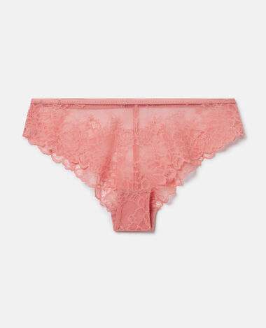 Women Blush Pink Silk Trim Lace Soft Cup Bra
