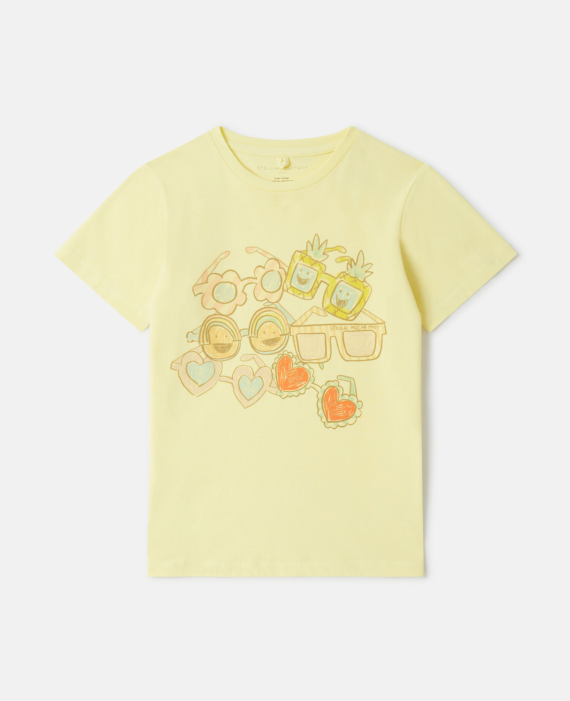 Sunglasses Doodle T-Shirt-Yellow-large image number 0