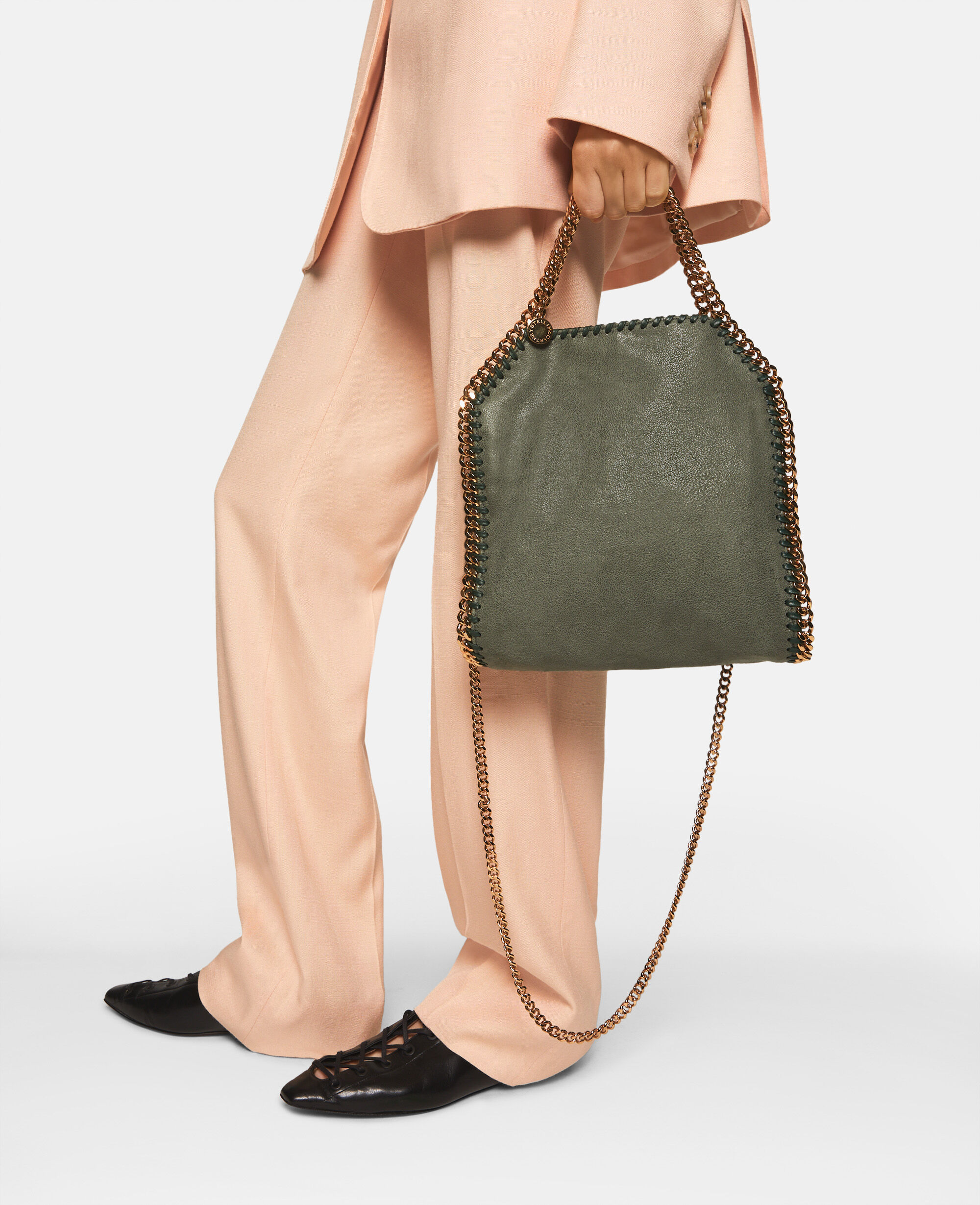 Women Stone green Falabella Mini Tote Bag | Stella McCartney US