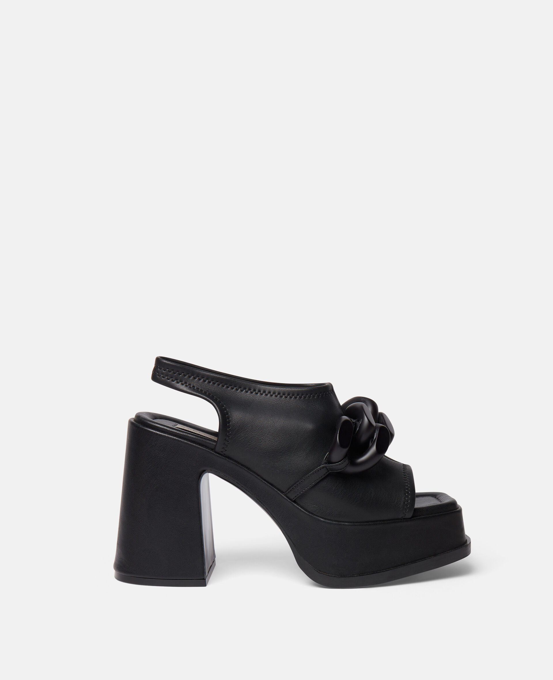 Skyla Chain Platform Sandals-Black-model