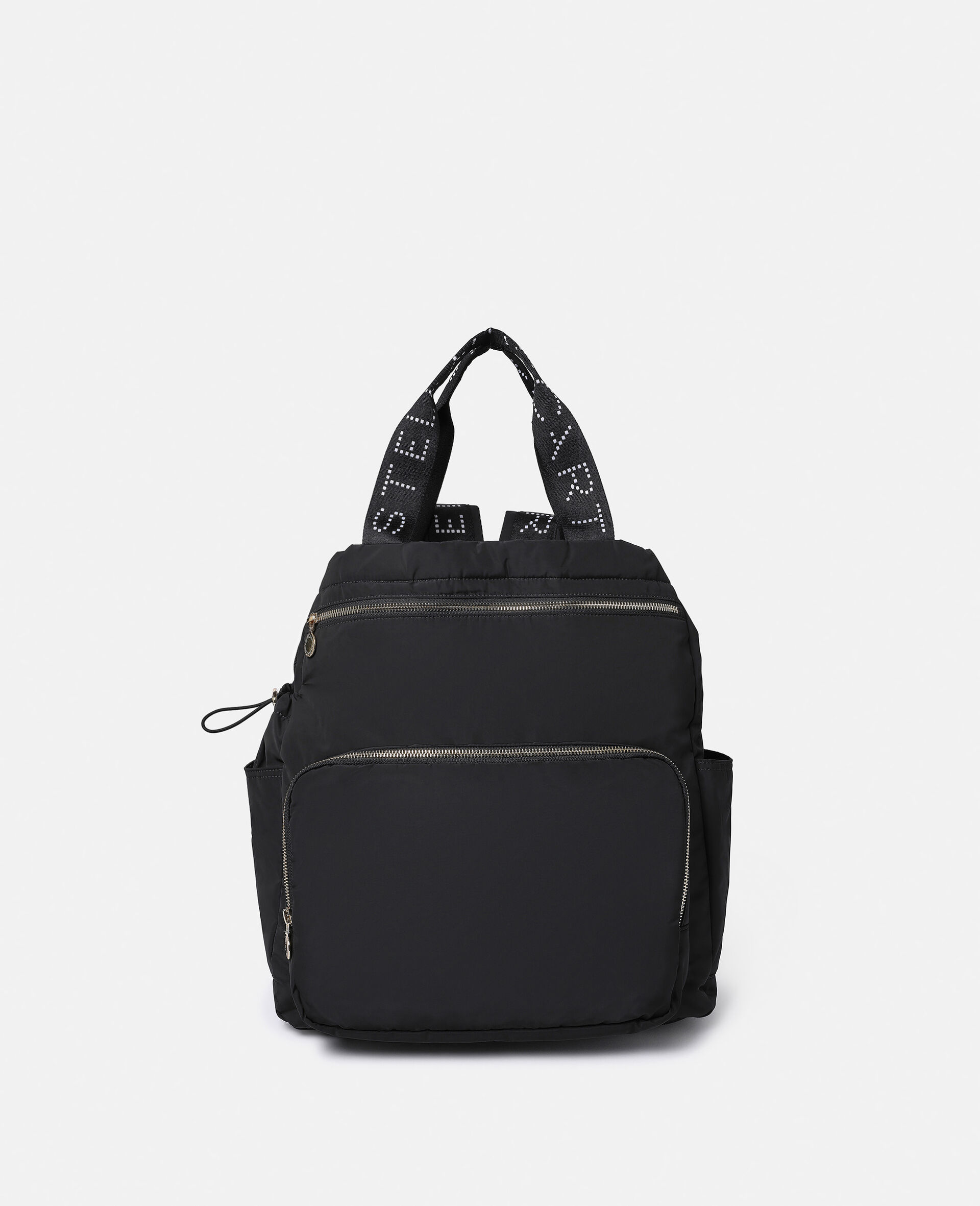 Logo Tape Backpack Changing Bag-Black-large image number 0