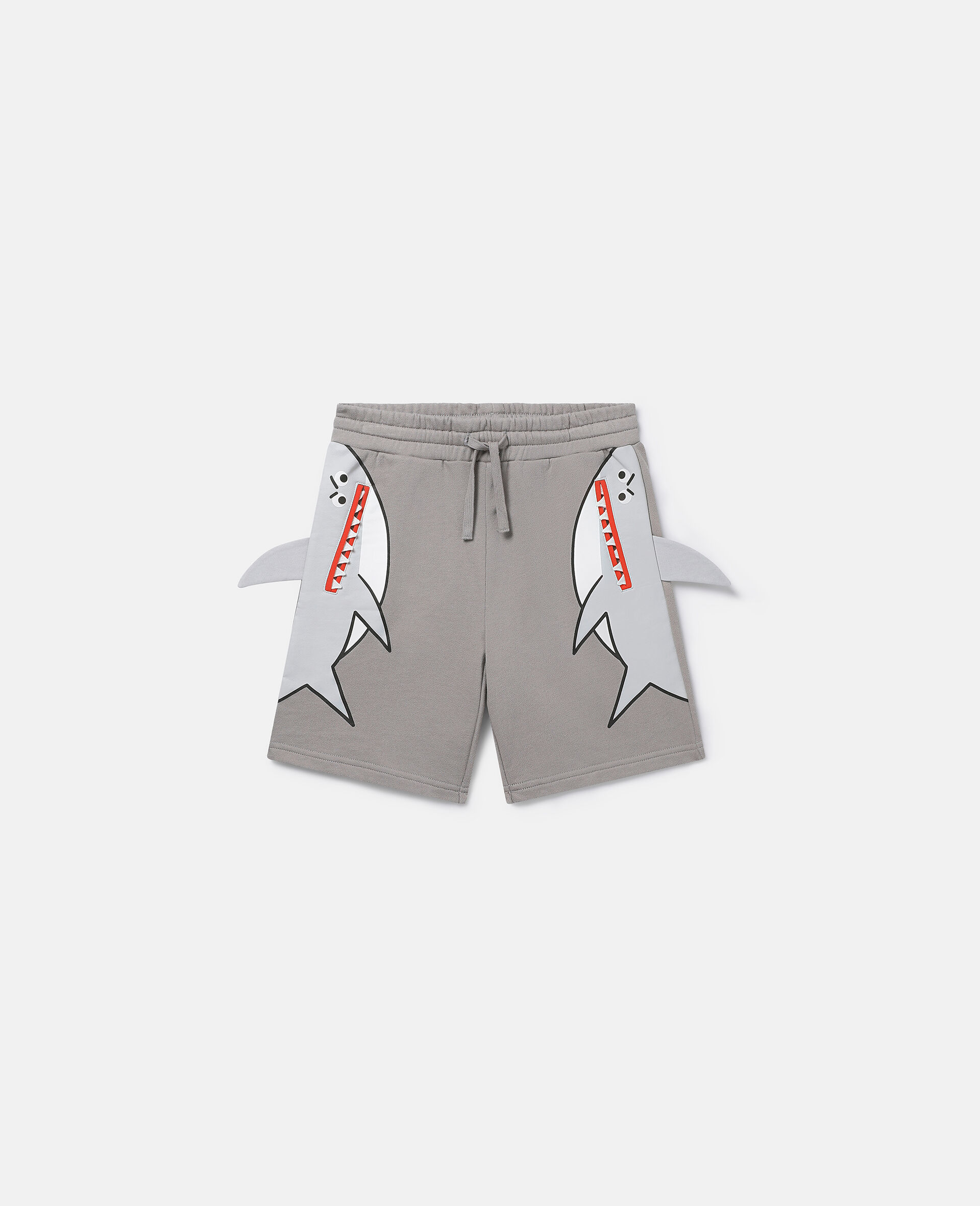 Double Shark Motif Jersey Shorts-グレー-large image number 0