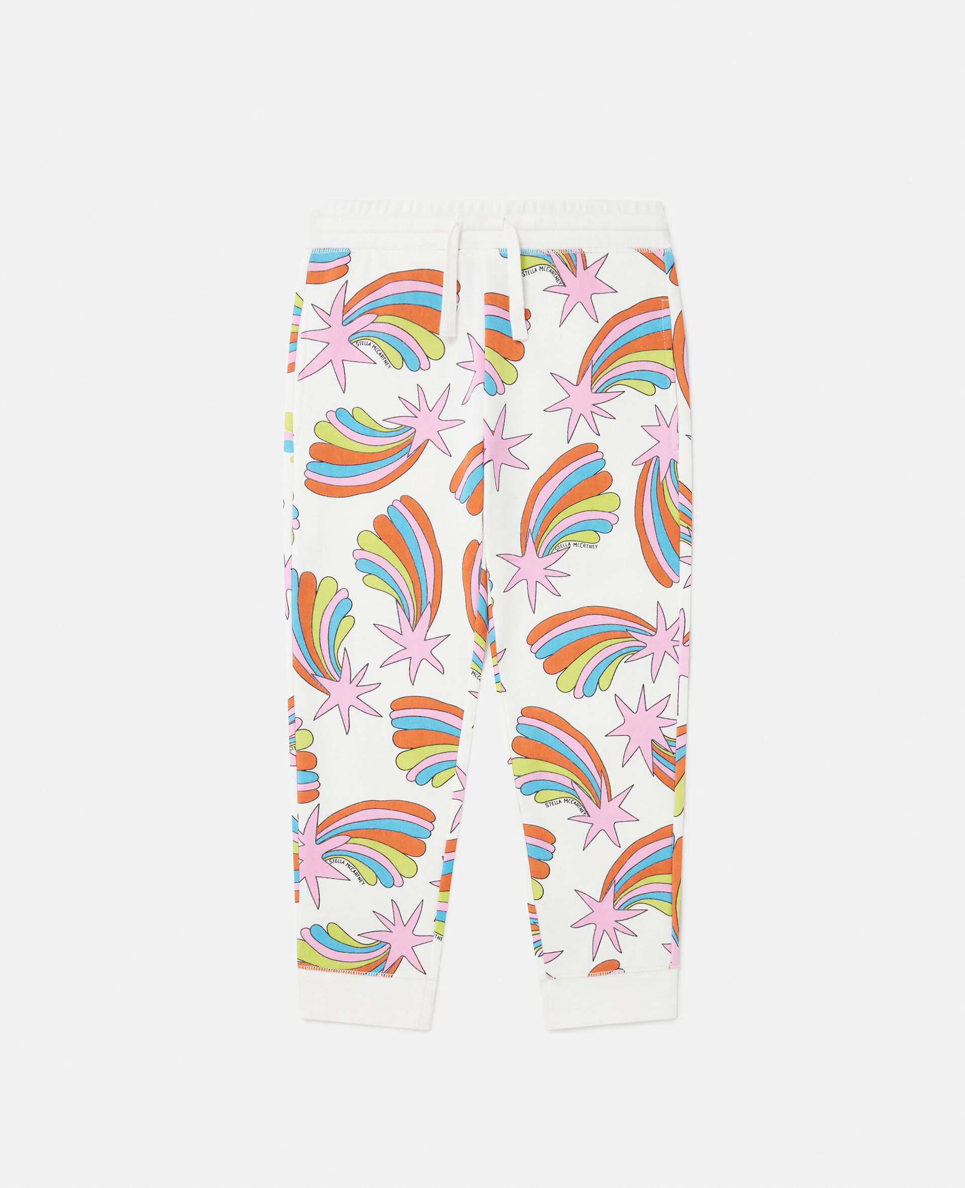 Shooting Stars Graphic Sweatpants -White-large image number 0