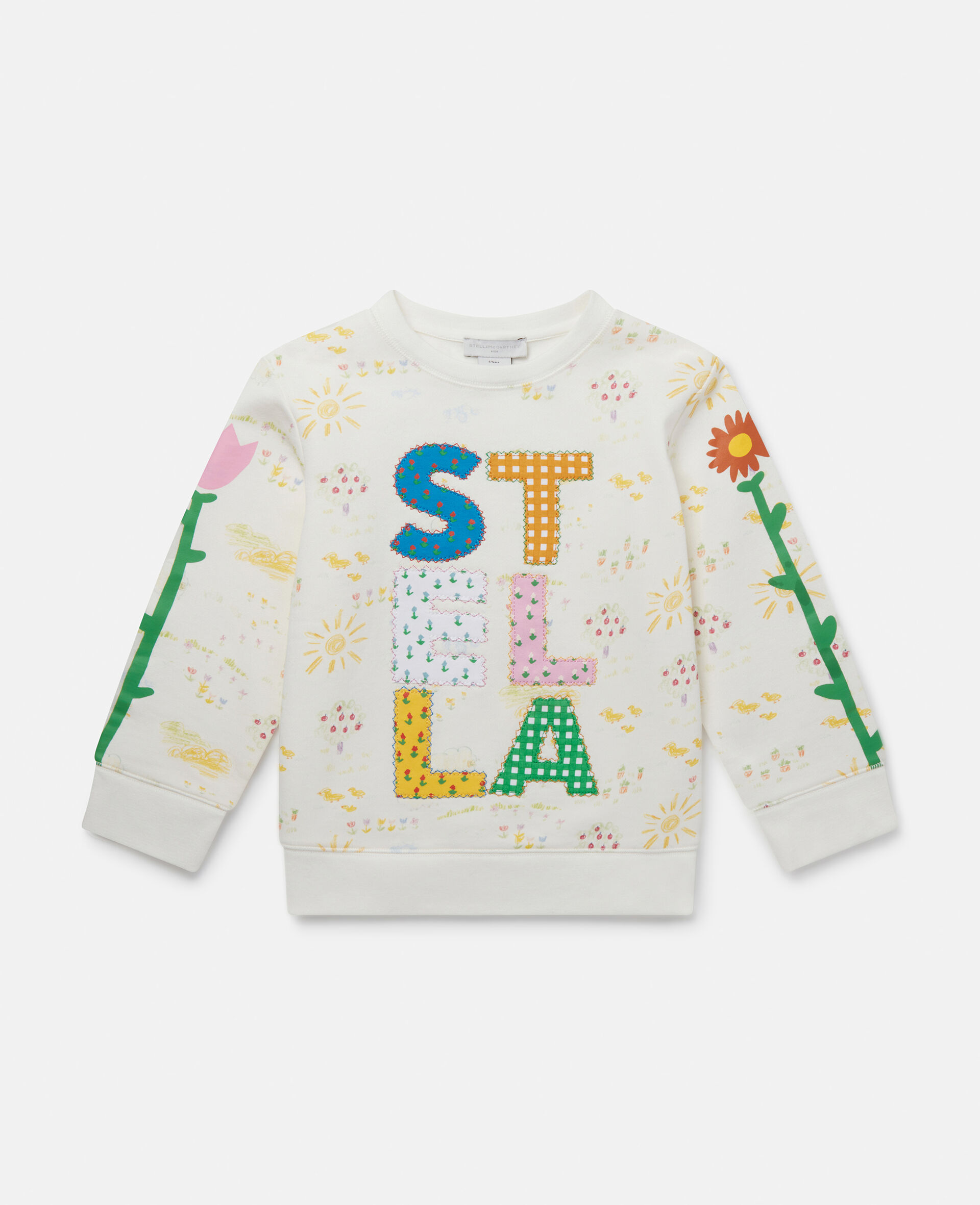 Stella Appliqué Sweatshirt-White-large image number 0