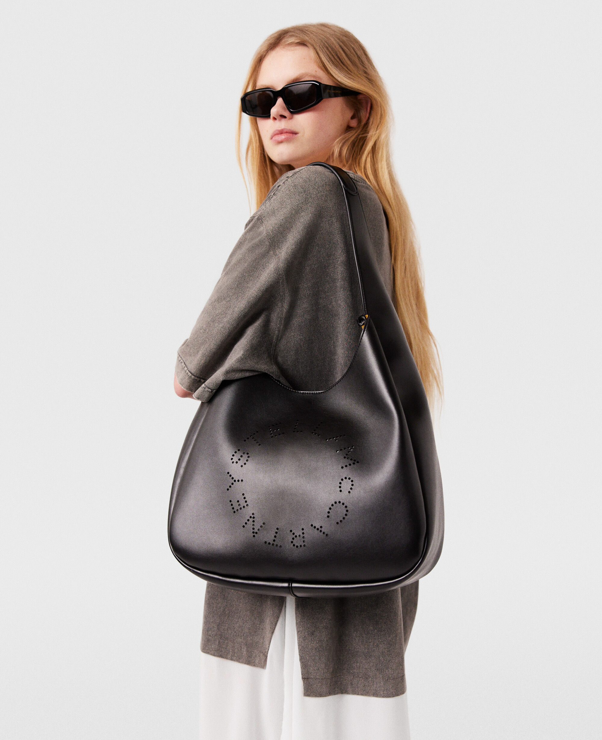 Large black slouch bag top