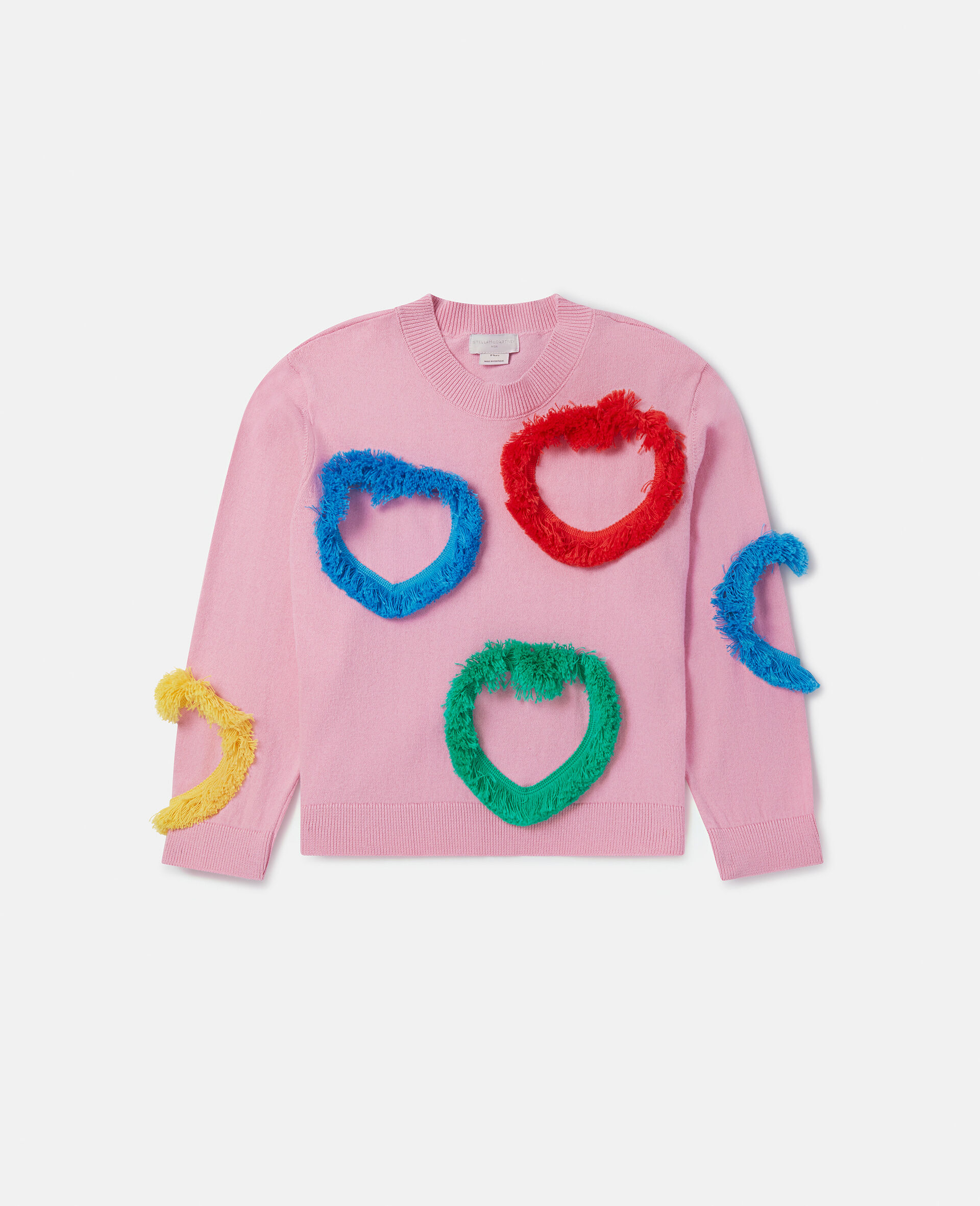 Fringed Heart Sweatshirt-Pink-large image number 0