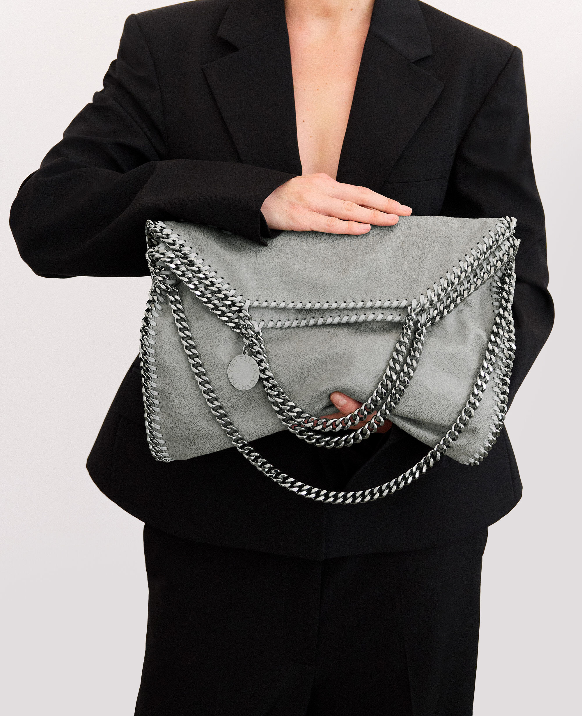 トートバッグ STELLA McCARTNEY Falabella Fold Over tote in Shaggy Deer Women Grey Falabella Fold-Over Tote Bag | Stella McCartney GB