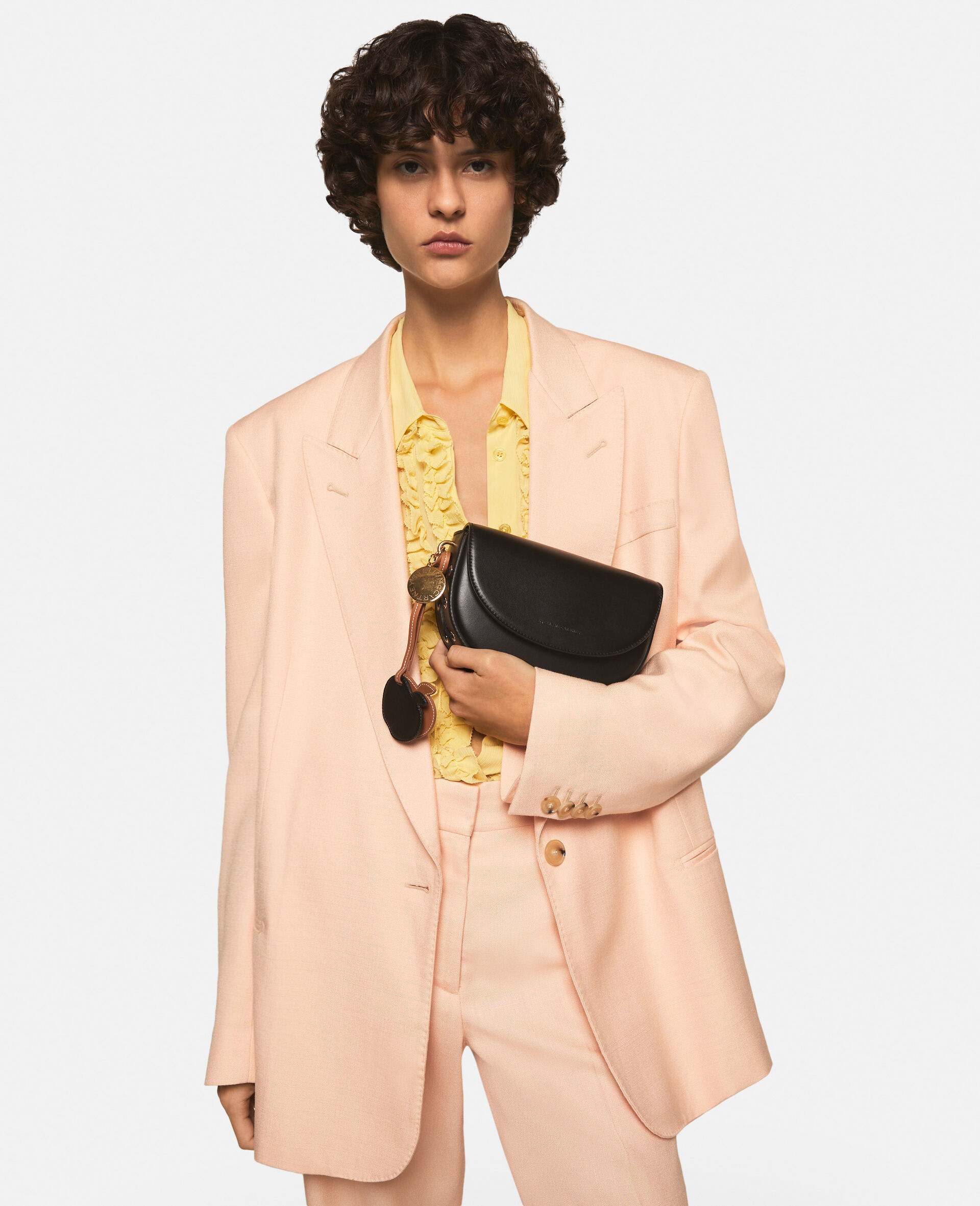 单排扣西装外套 -粉色-model