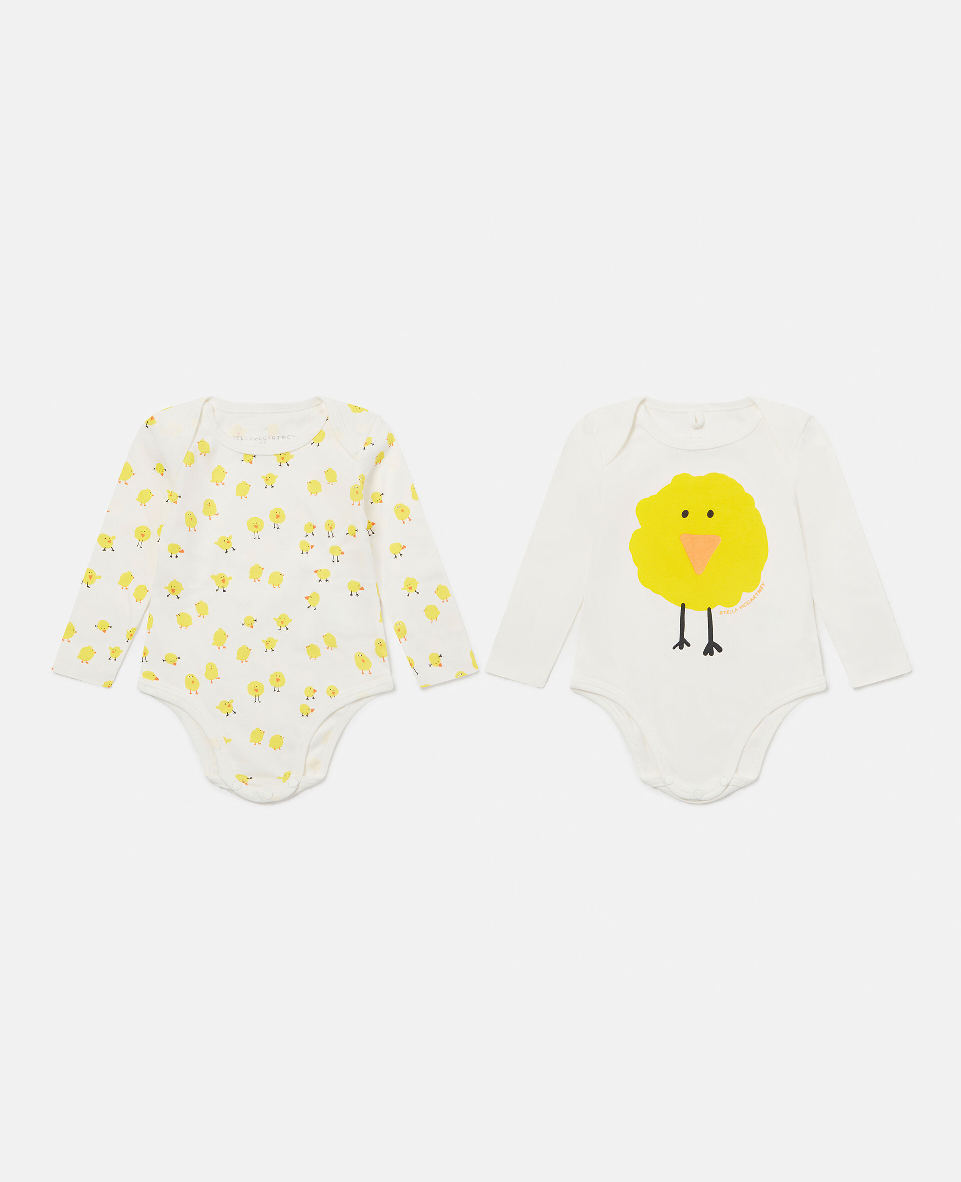 Chick Pattern Sleepsuit Set-Yellow-large image number 0