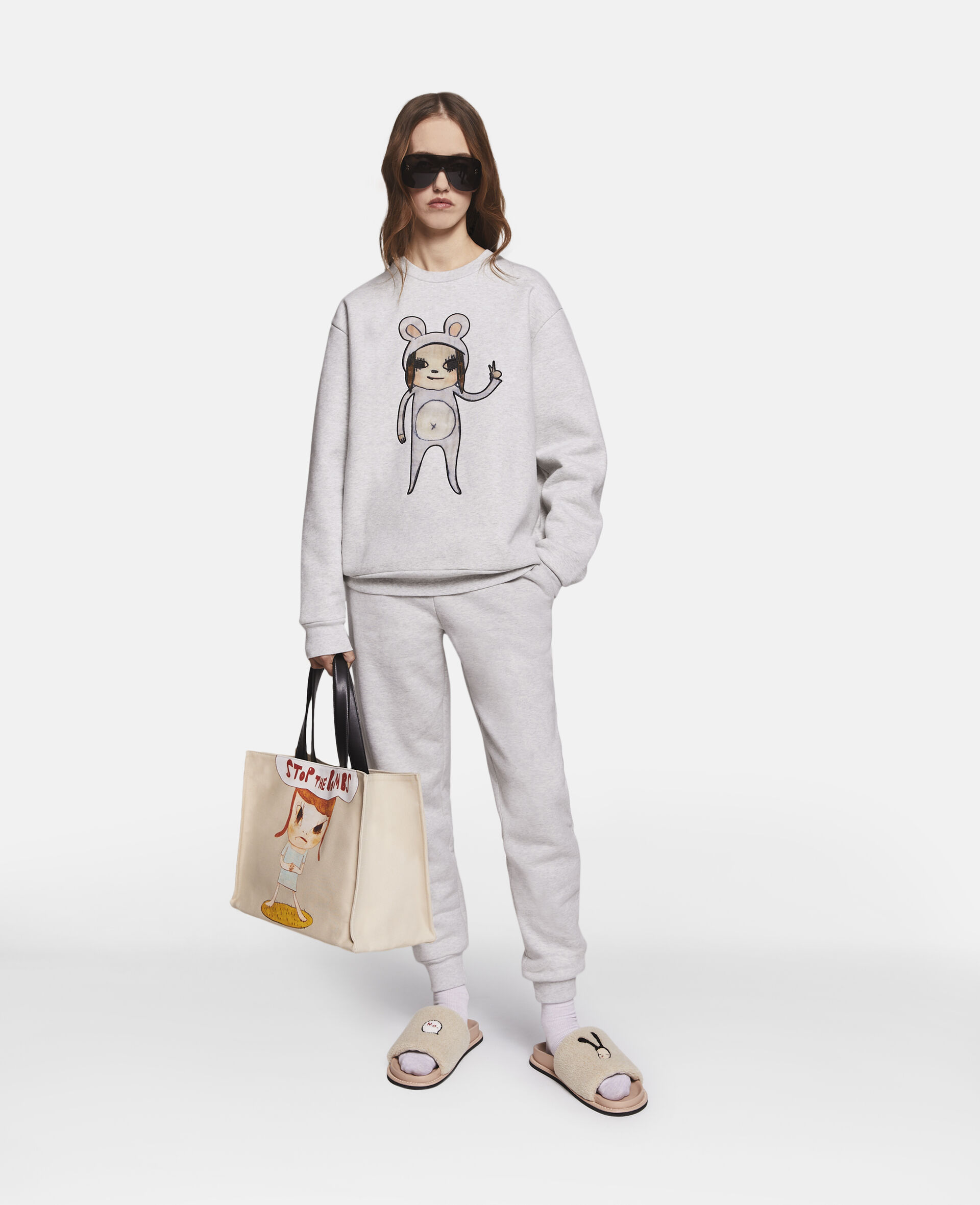 Untitled Bunny Girl Embroidered Sweatshirt-Grey-large image number 0