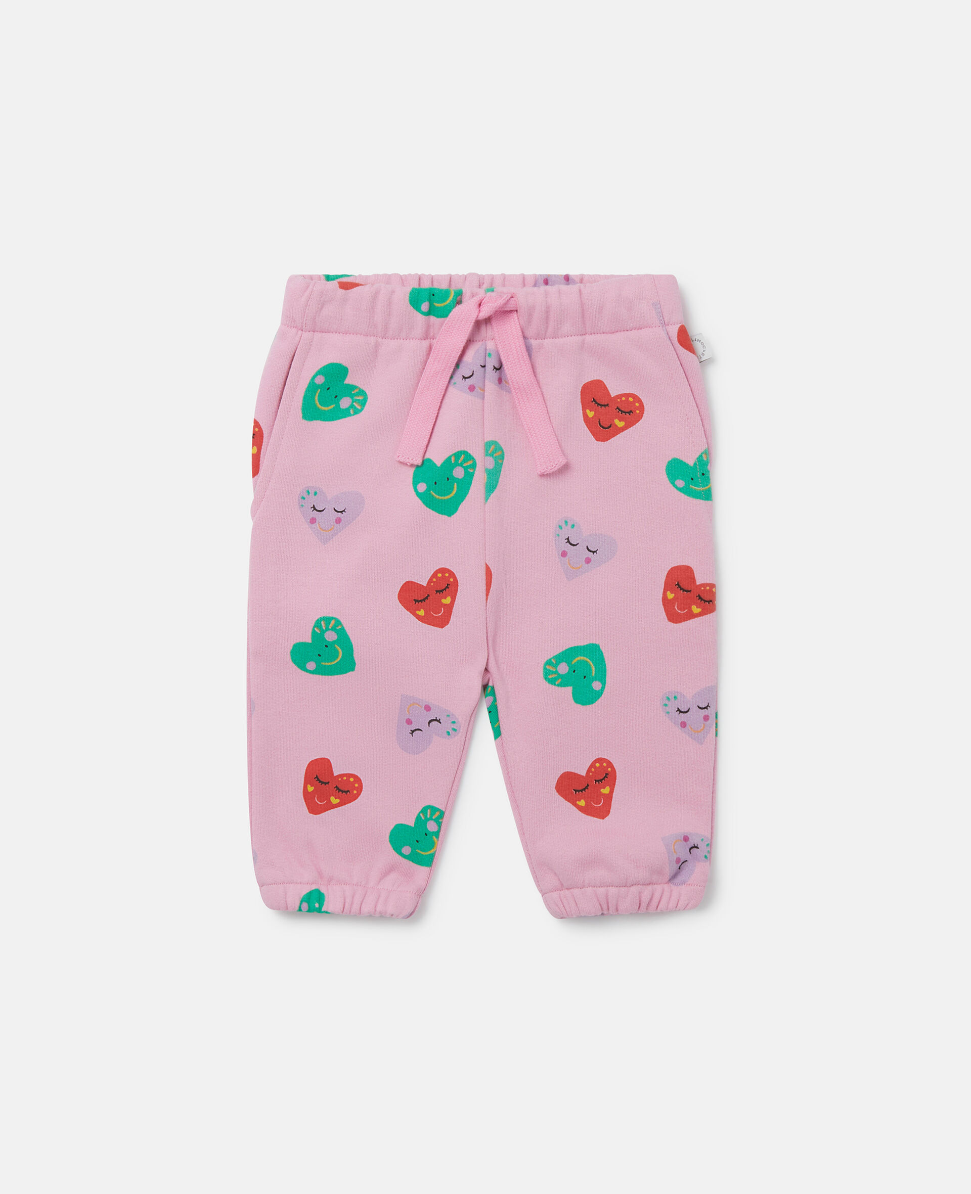 Smiling Heart Print Joggers-Purple-large image number 0