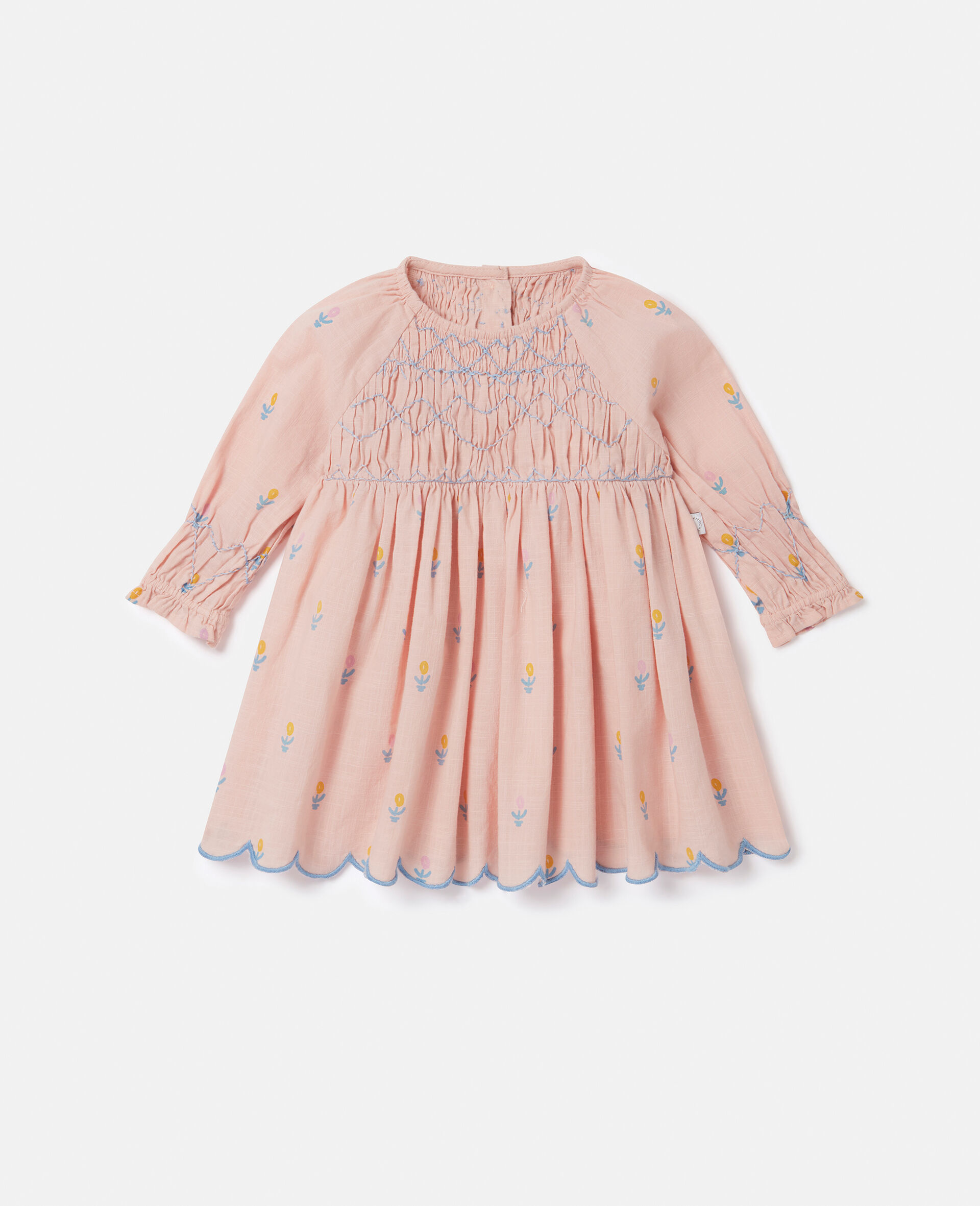 Robe a manches longues avec broderie florale-Rose-model