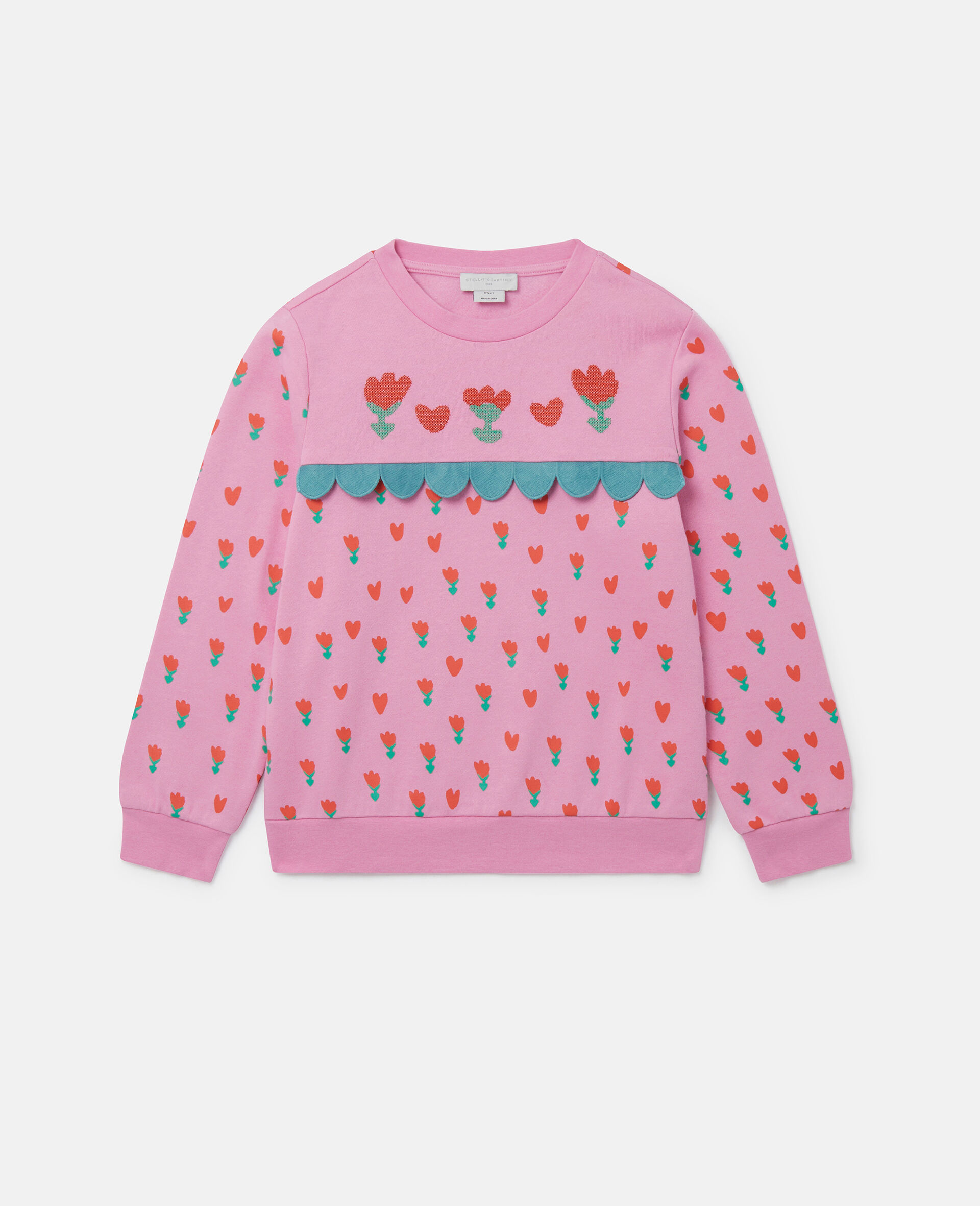 Tulip Print Sweatshirt-Pink-large image number 0