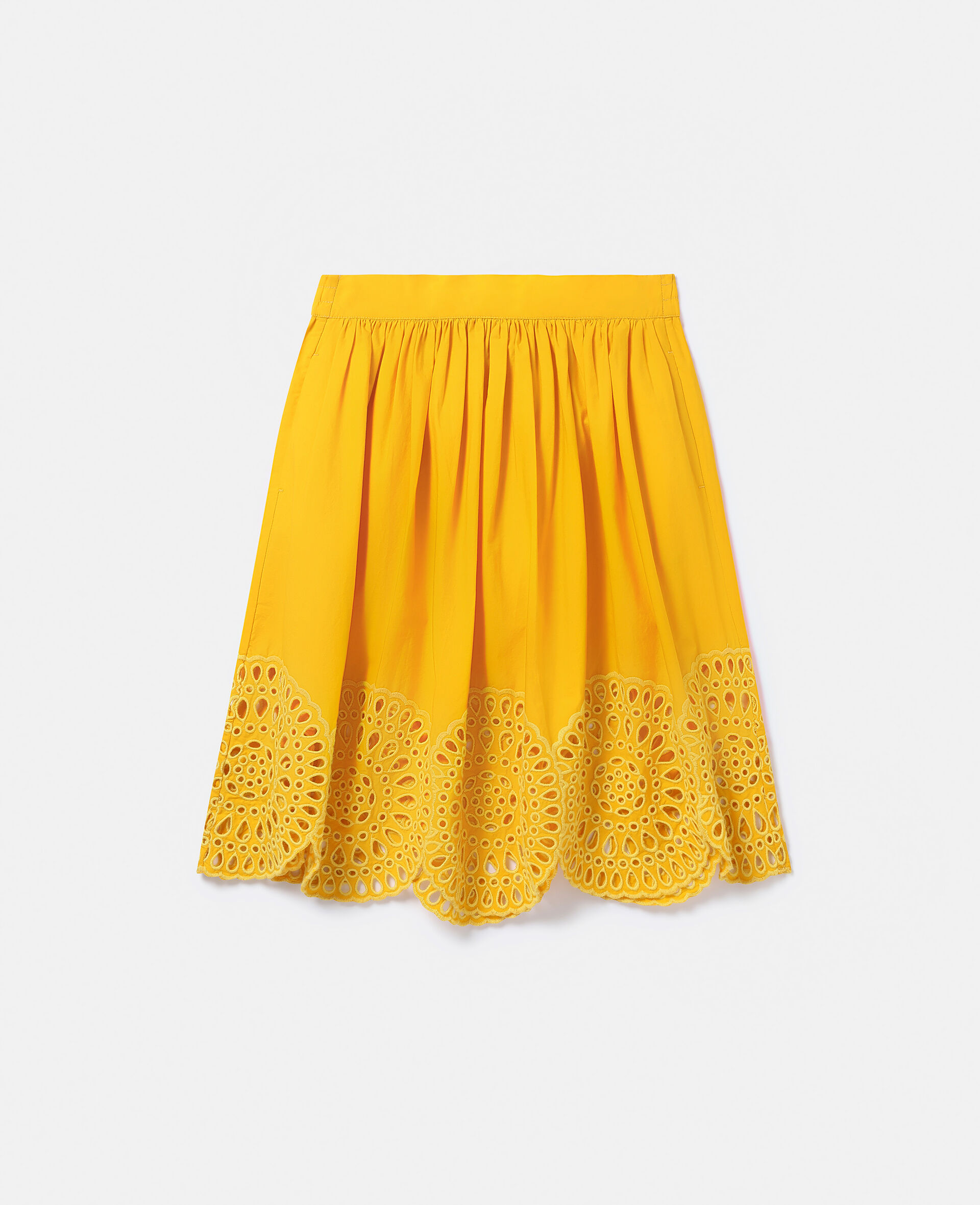 Broderie Anglaise Skater Skirt-Giallo-large image number 0