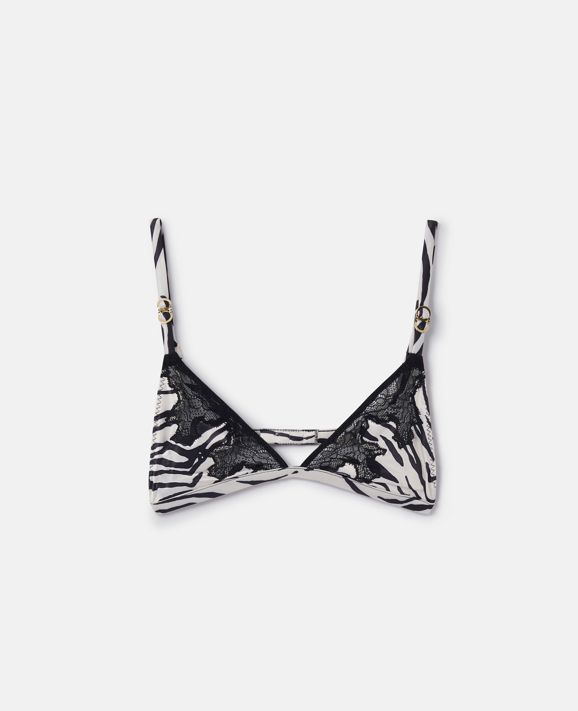 Zebra Print Satin Soft Cup Bra-Multicolour-large image number 0