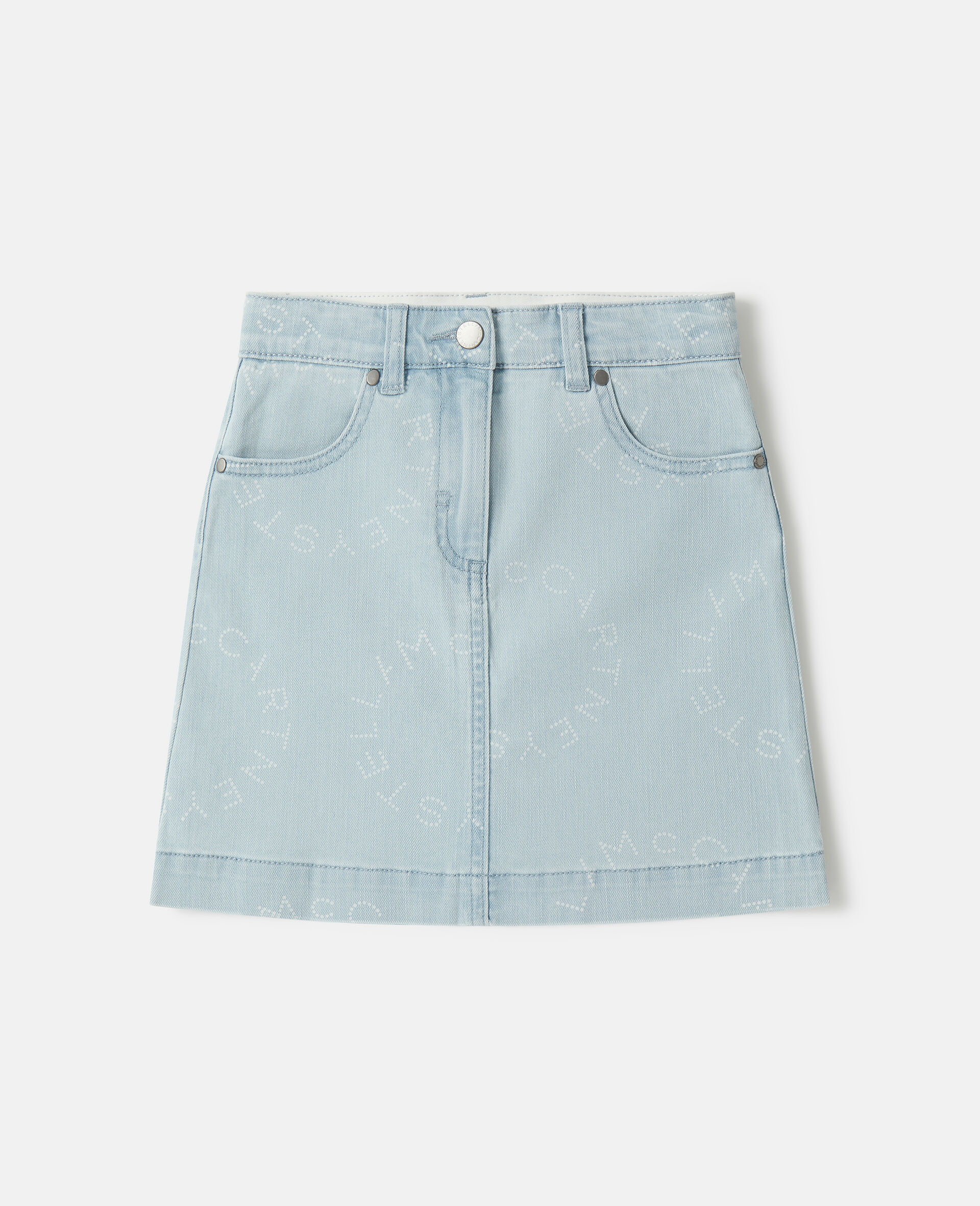 Medallion Logo Denim Skirt-Blu-large image number 0