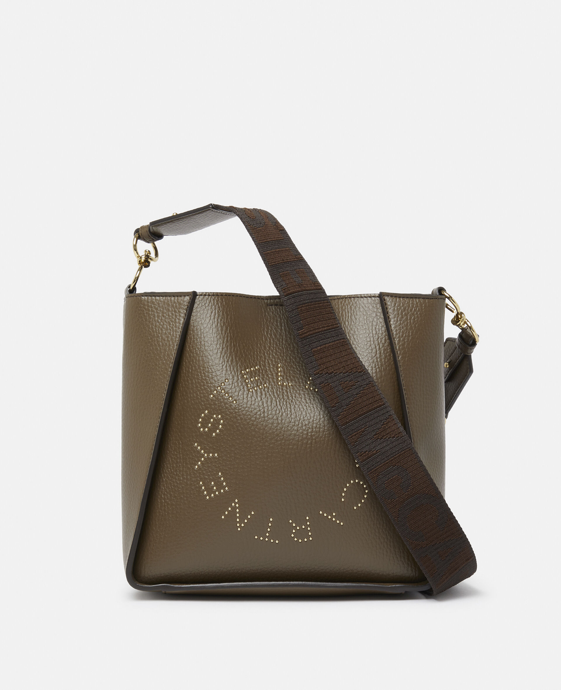 Logo Square Crossbody Bag-Brown-model