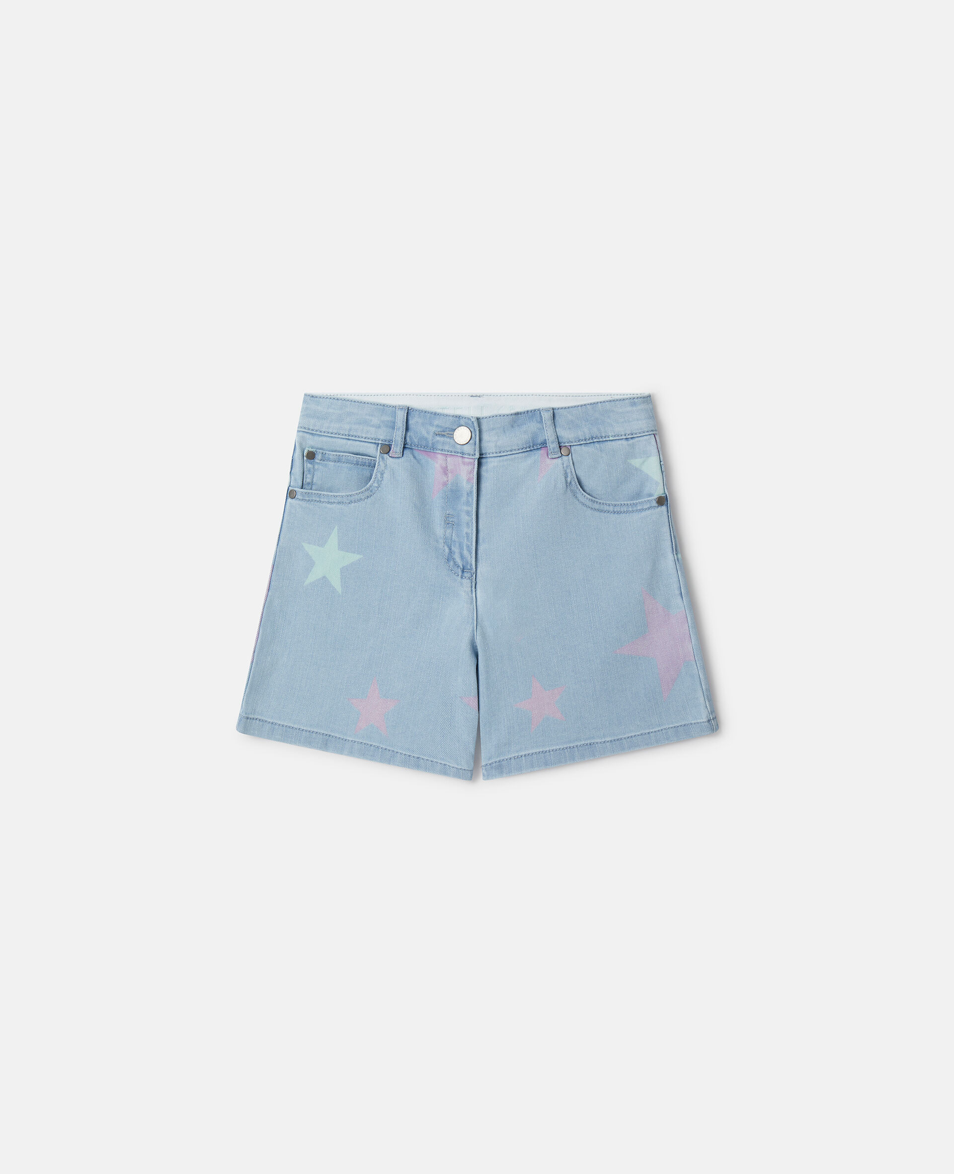 Shorts in denim con stampa Stella Star-Blu-large image number 0