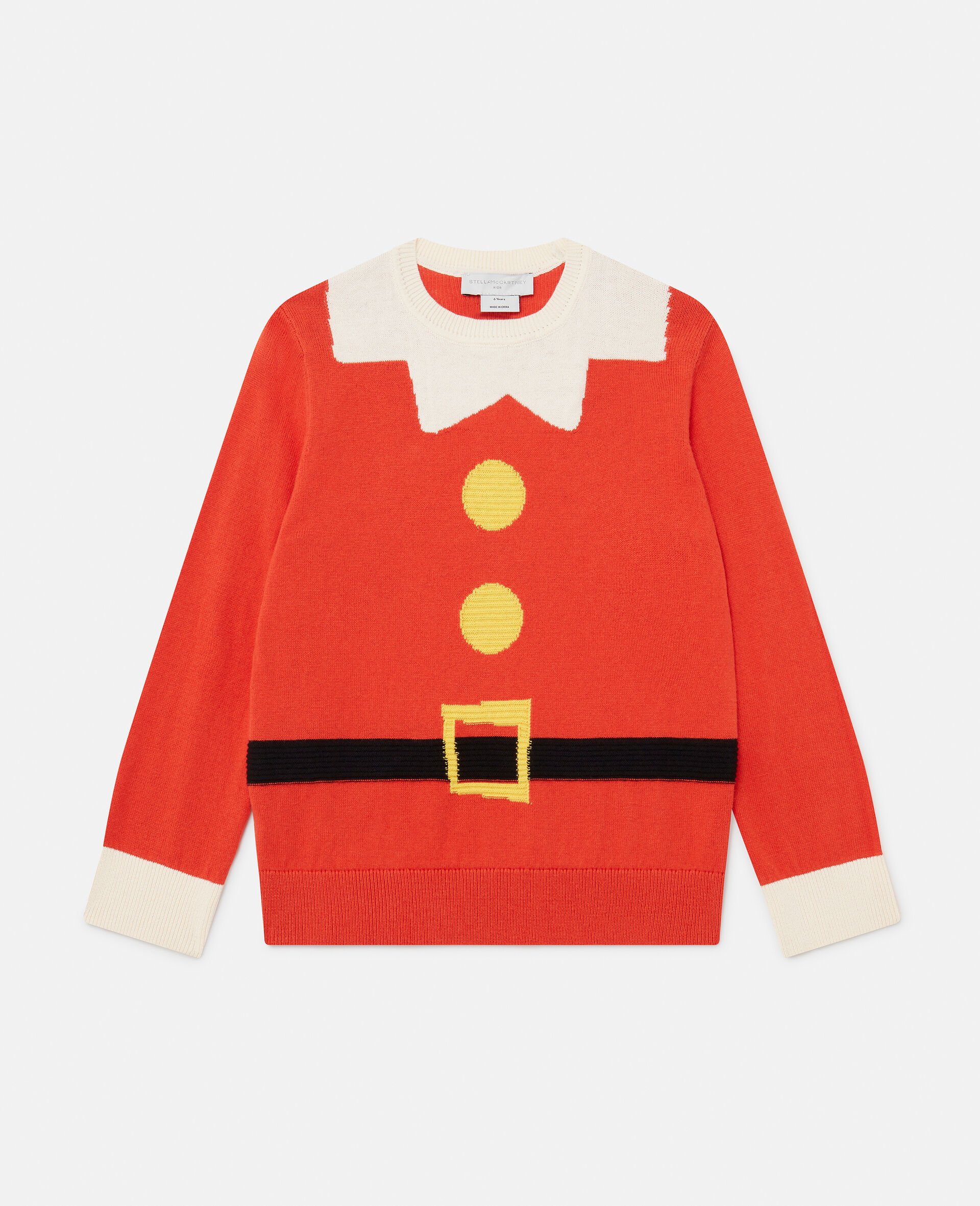 Santa’s Elf Knitted Sweater-Red-model